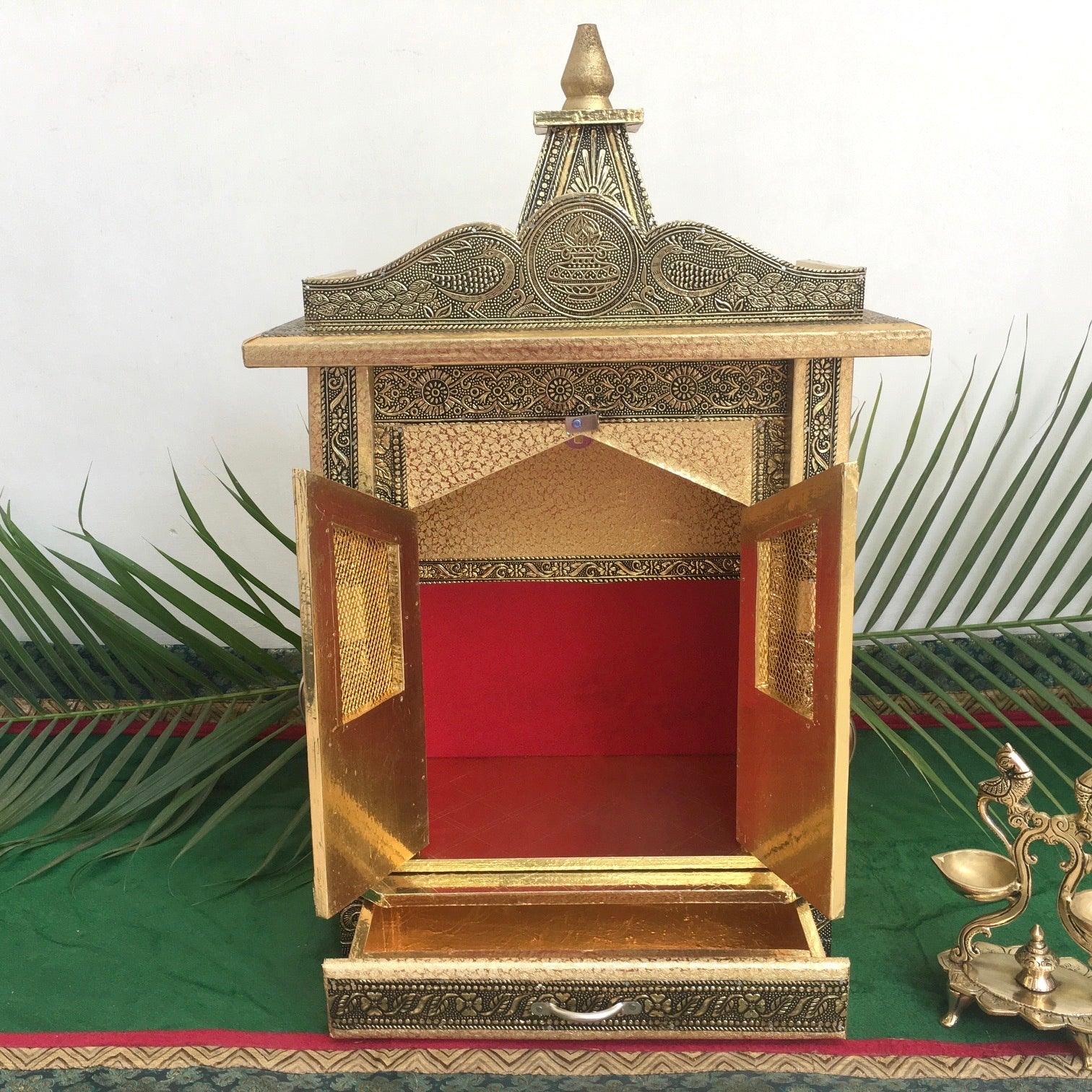 14 Inches Wooden Temple (Mandir)