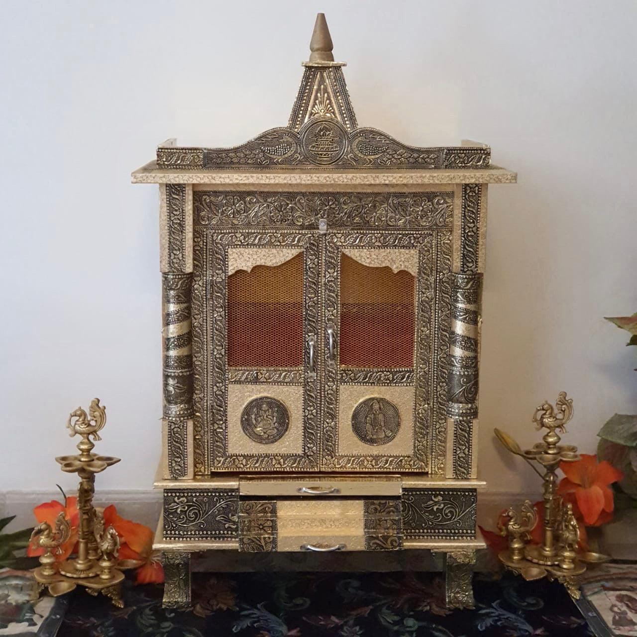 19 Inches Wooden Temple (Mandir)