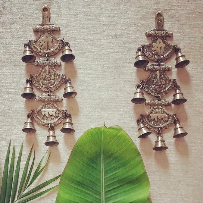 Shri Ganeshay Namah Brass Bell (Set of 2)