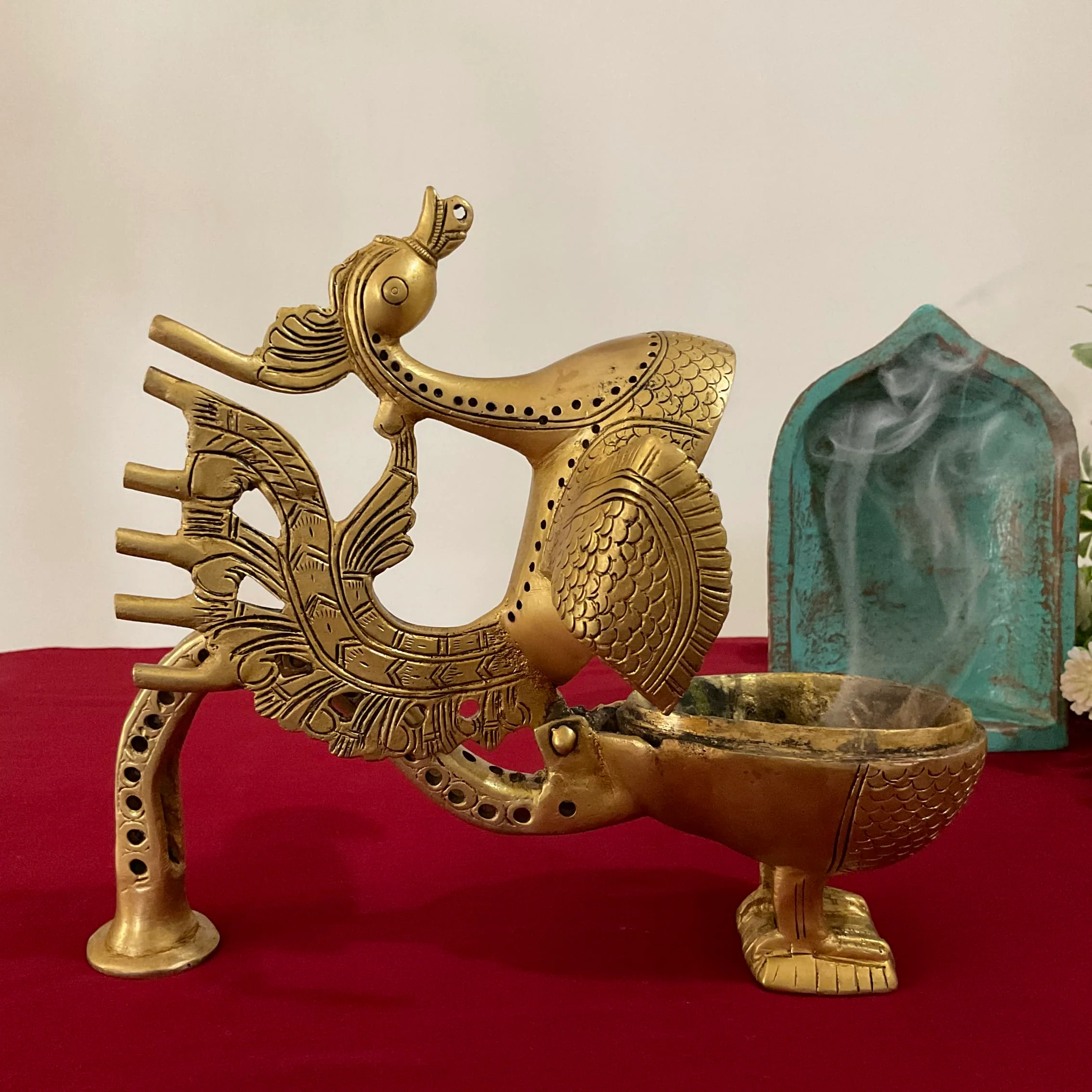 Annapakshi Brass Dhoop Dani With Handle, Incense Holder