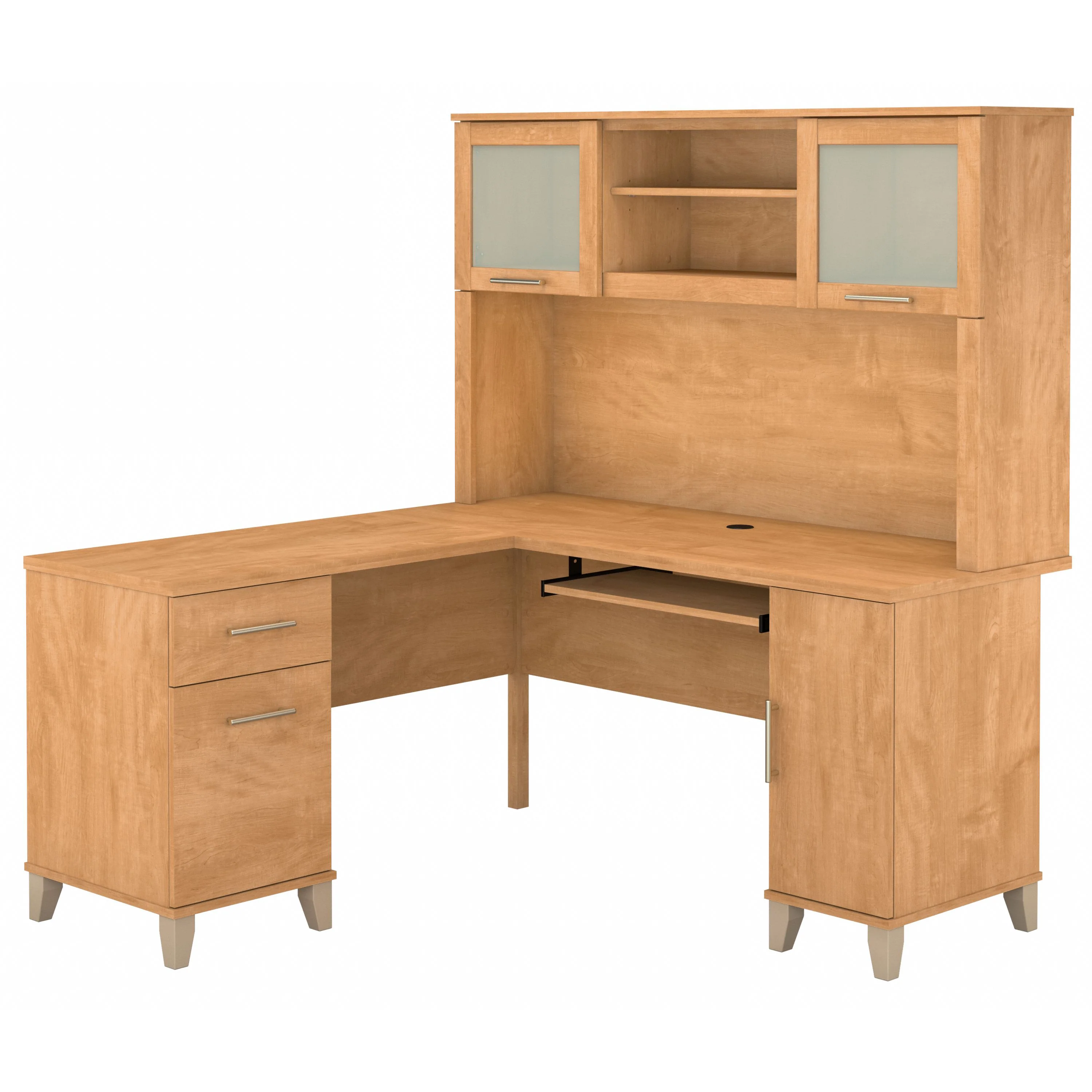 Somerset 60W L Shaped Desk with Hutch