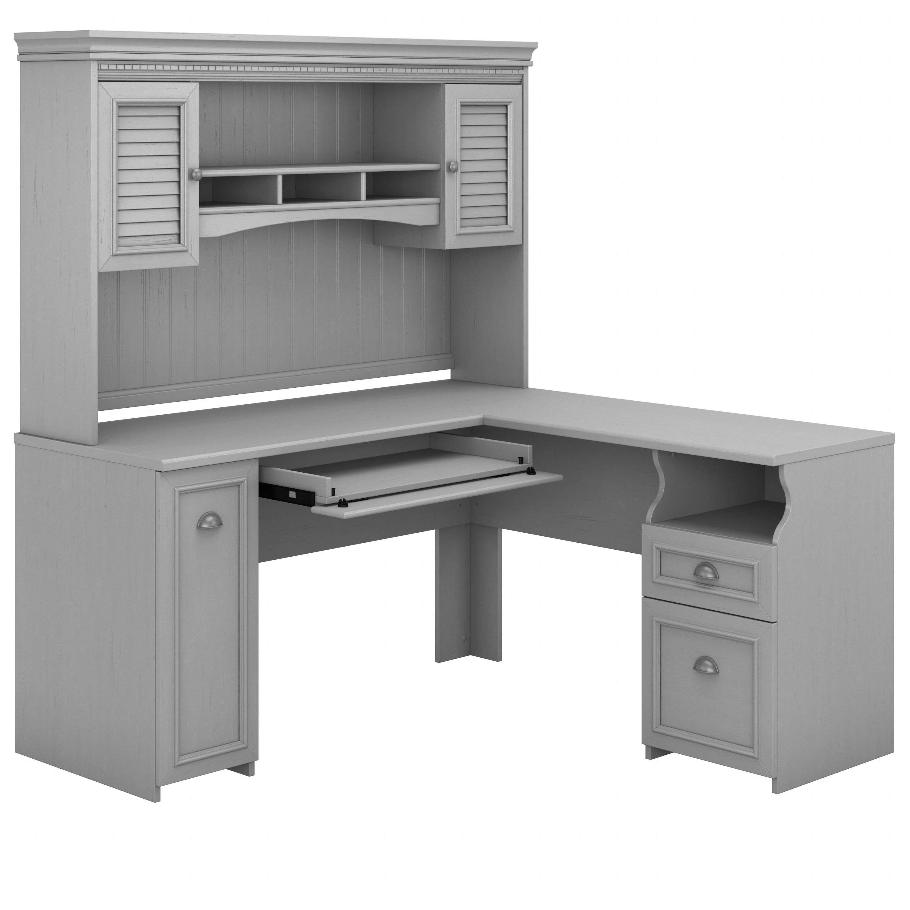 Fairview 60W L Shaped Desk with Hutch