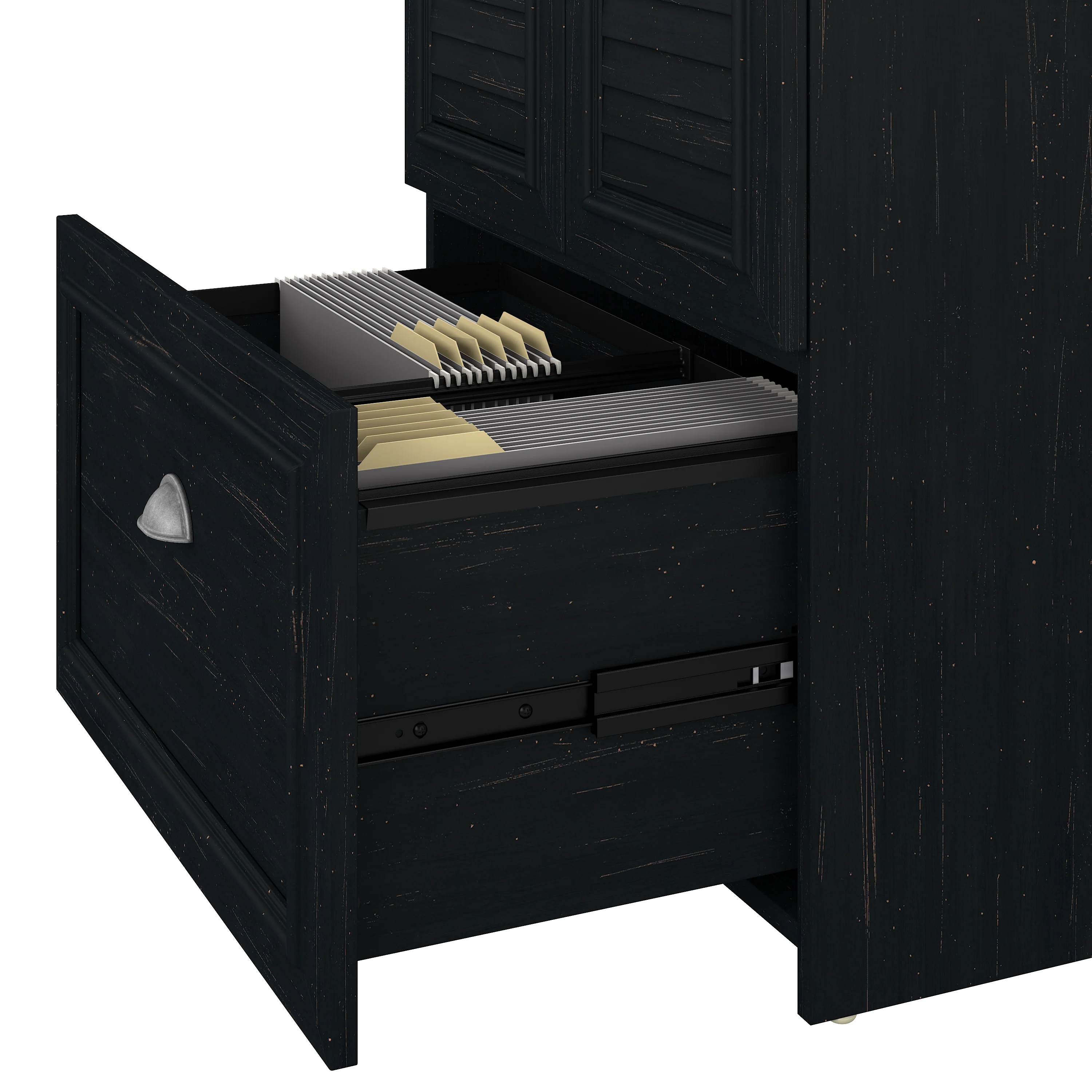 Fairview 60W L Shaped Desk with Hutch and Storage Cabinet with File Drawer