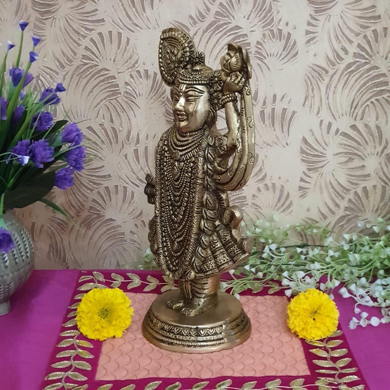 Lord Shrinathji Brass Idol
