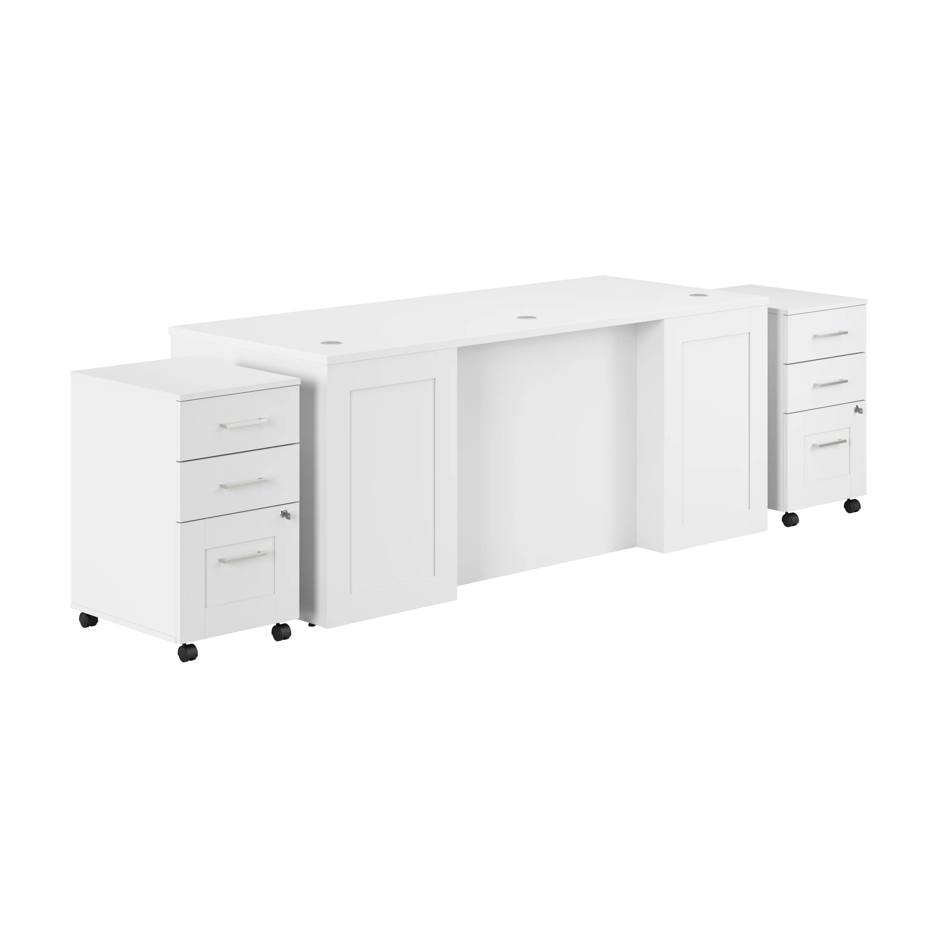 Hampton Heights 72W x 30D Executive Desk with Mobile File Cabinets