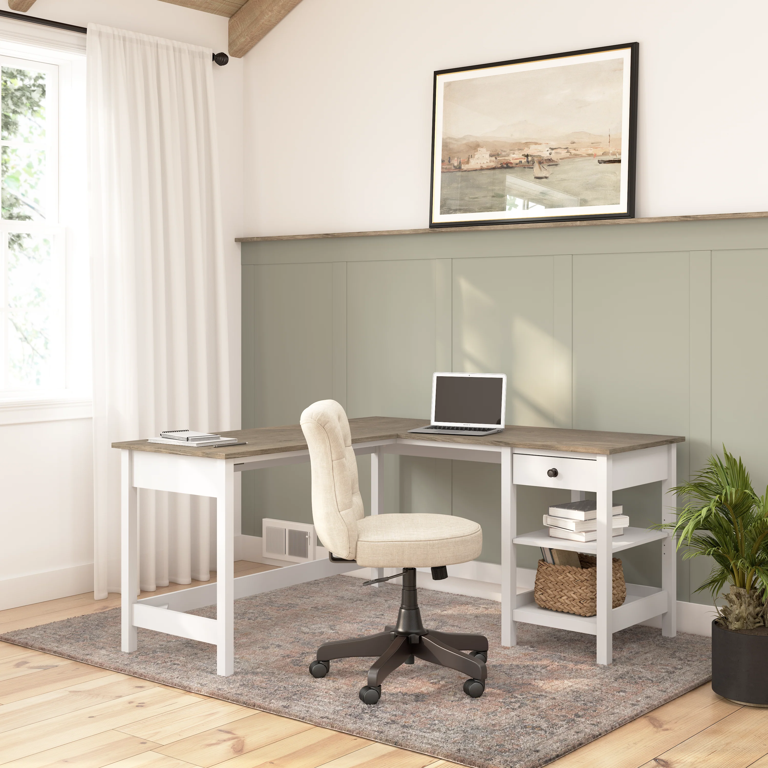 Mayfield 60W L Shaped Computer Desk with Storage