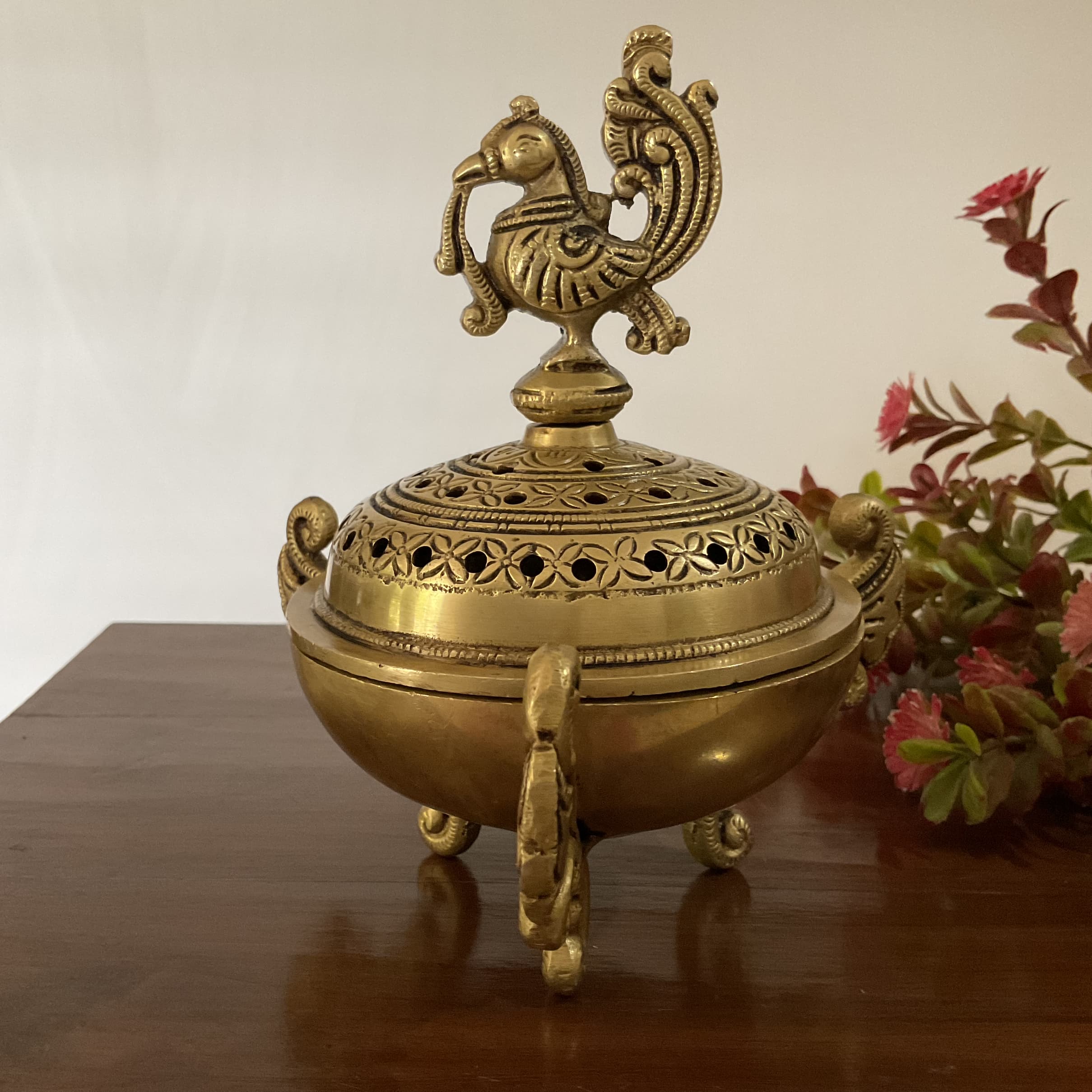 Annapakshi Brass Dhoop Dani, Incense Holder - Pooja Essential, Housewarming Gift