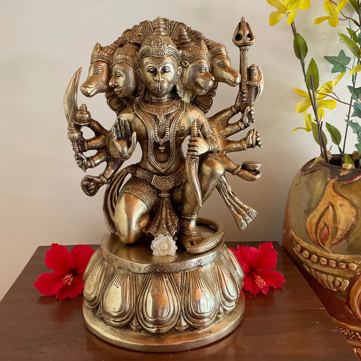 12.5 Inches Lord Hanuman Punchmukhi Idol - Decorative Home Decor