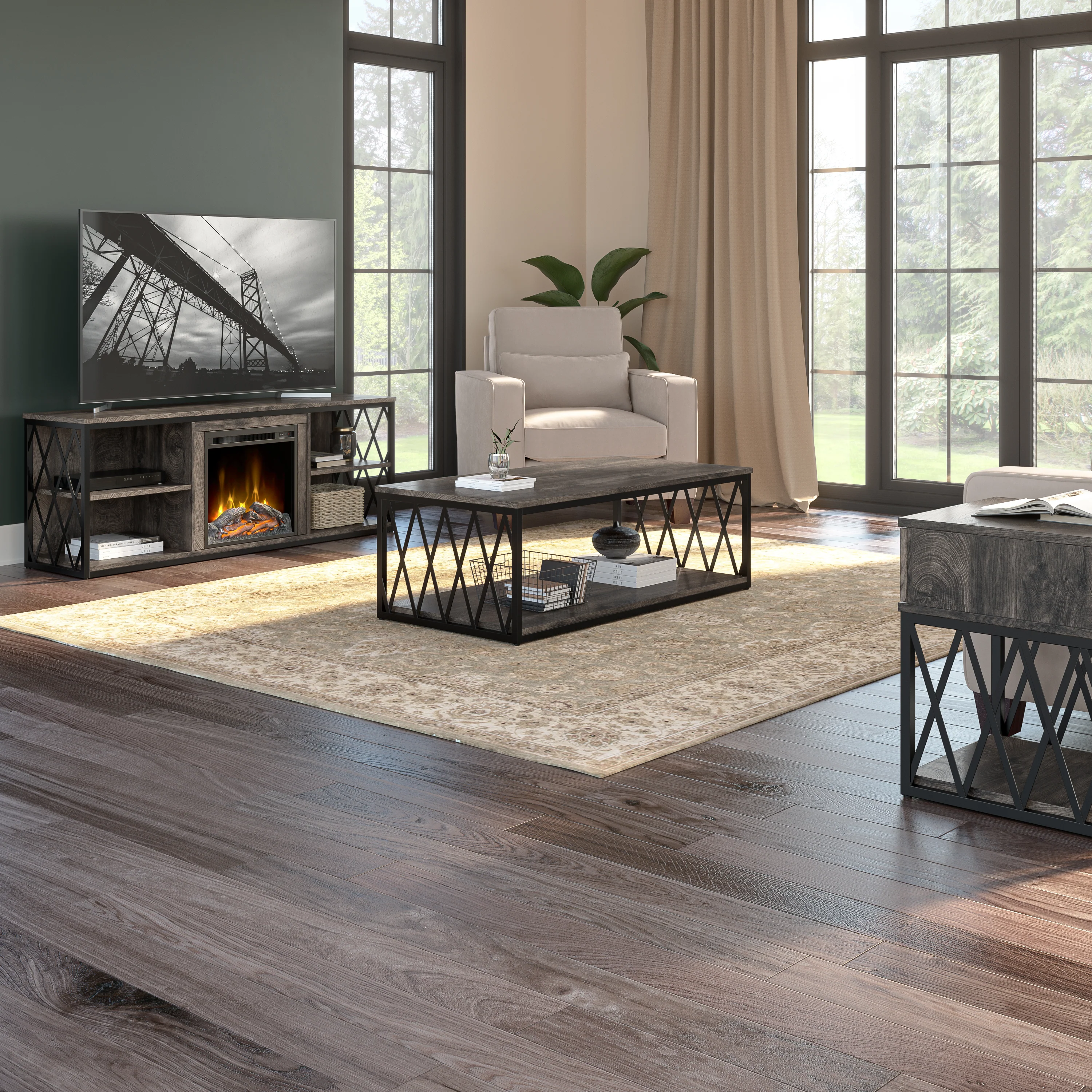 City Park Industrial End Table with Drawer