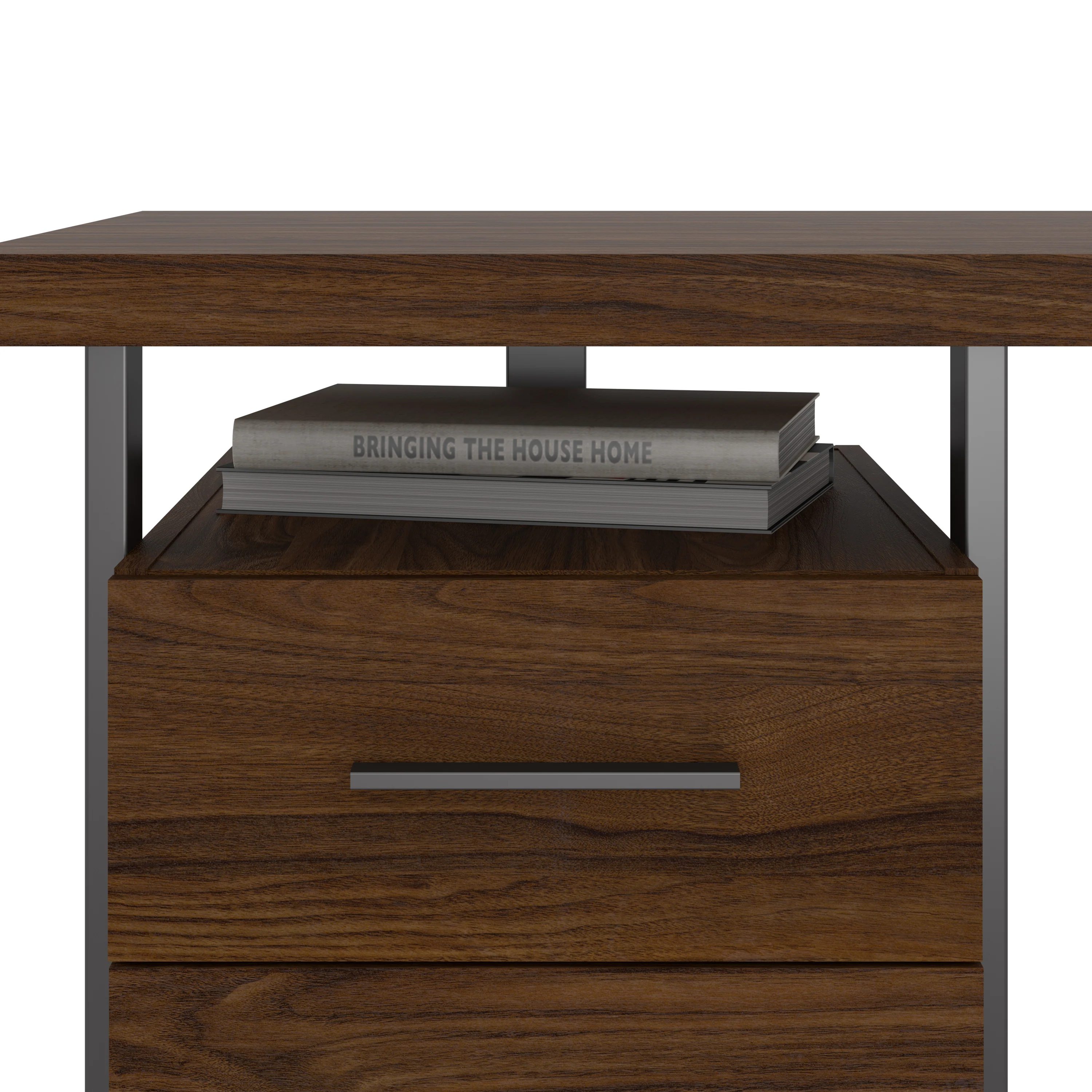 Architect 60W L Shaped Desk with Lateral File Cabinet and 4 Shelf Bookcase