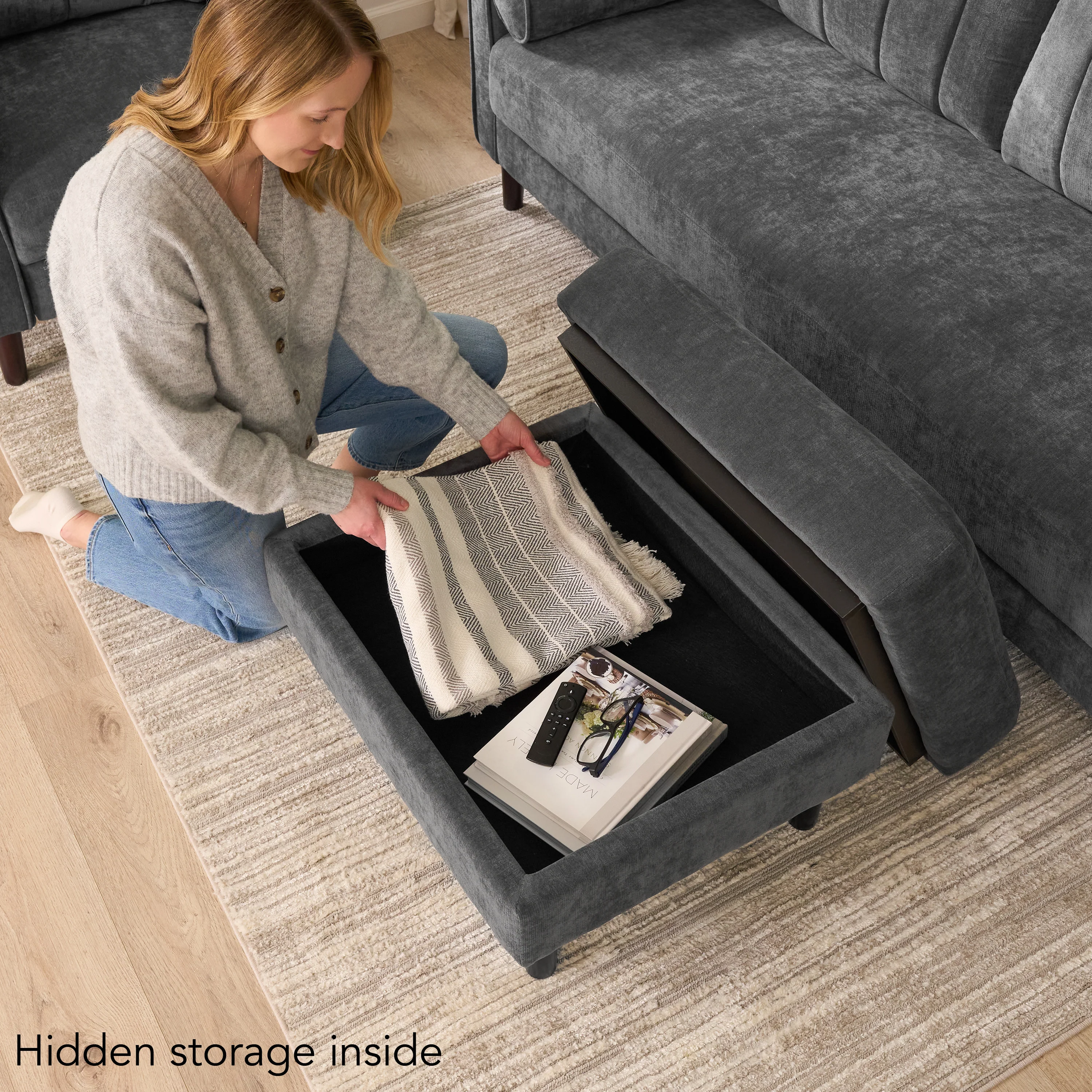 Bush Home Max Storage Ottoman with Tray