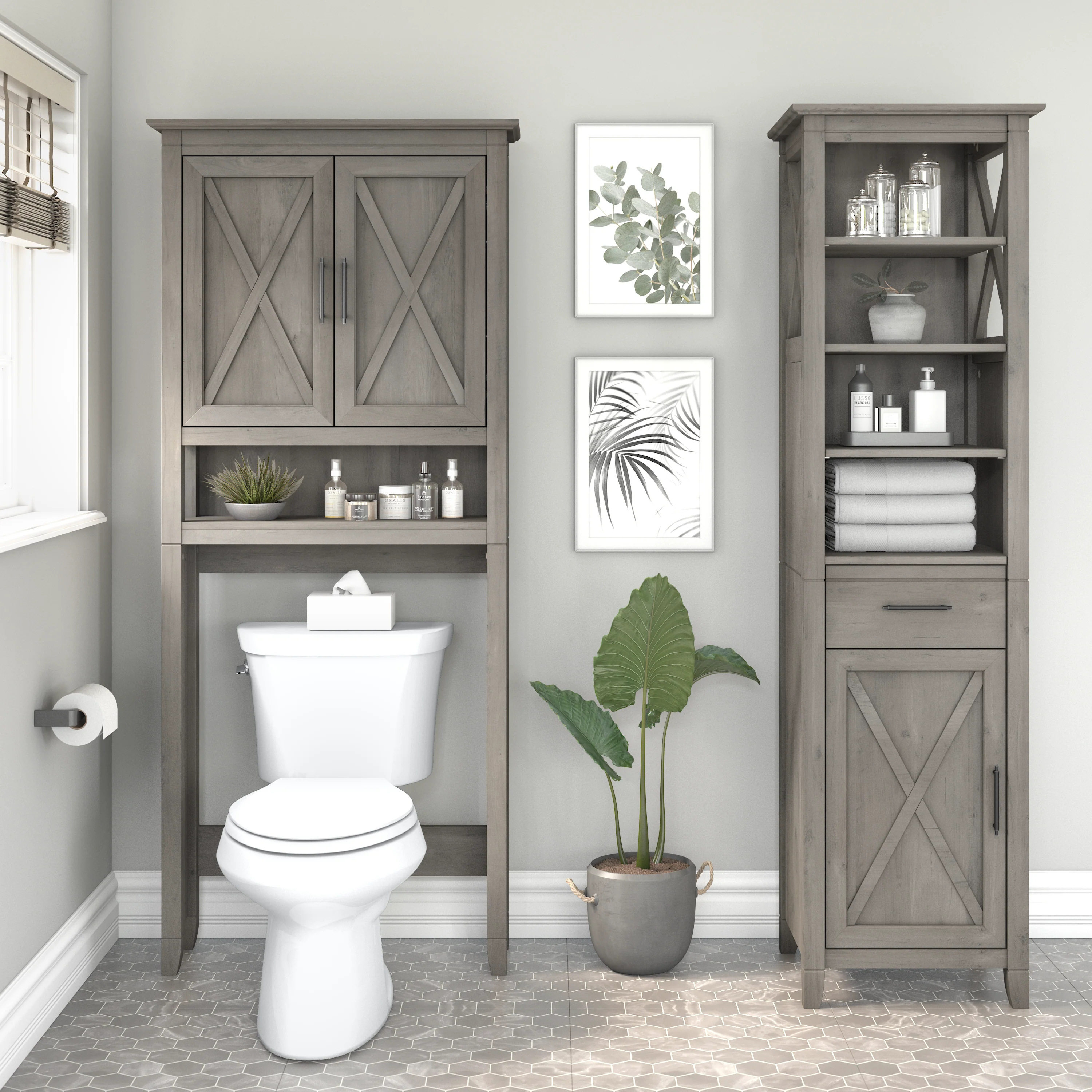 Key West Tall Bathroom Storage Cabinet