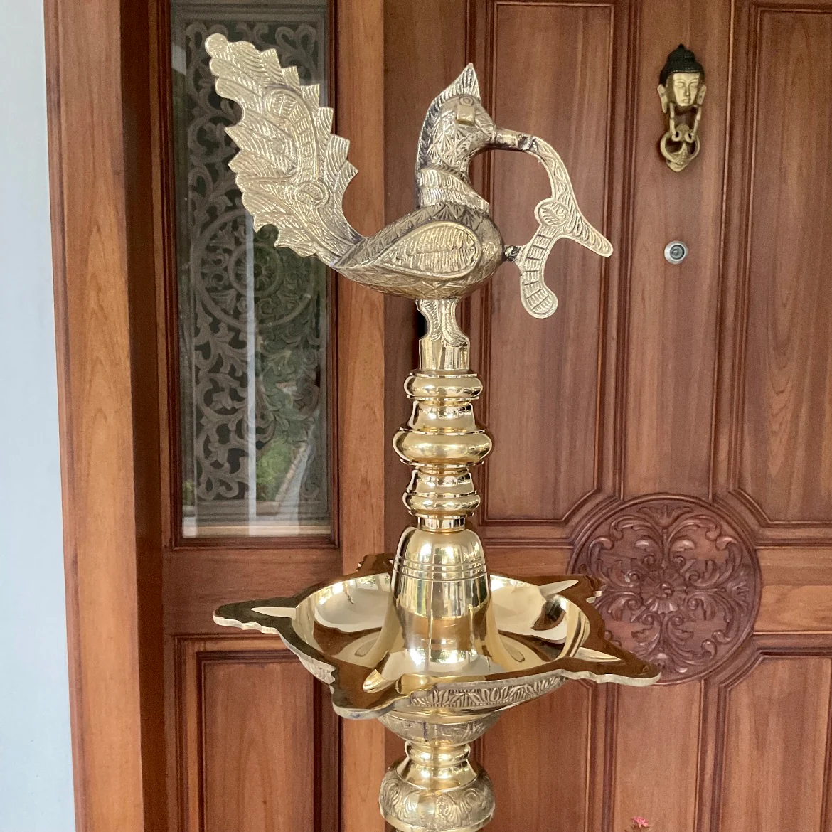 57 Inch Annapakshi Nilavilakku (Set of 2) - Kuthu Vilakku Brass lamp Festive Decor