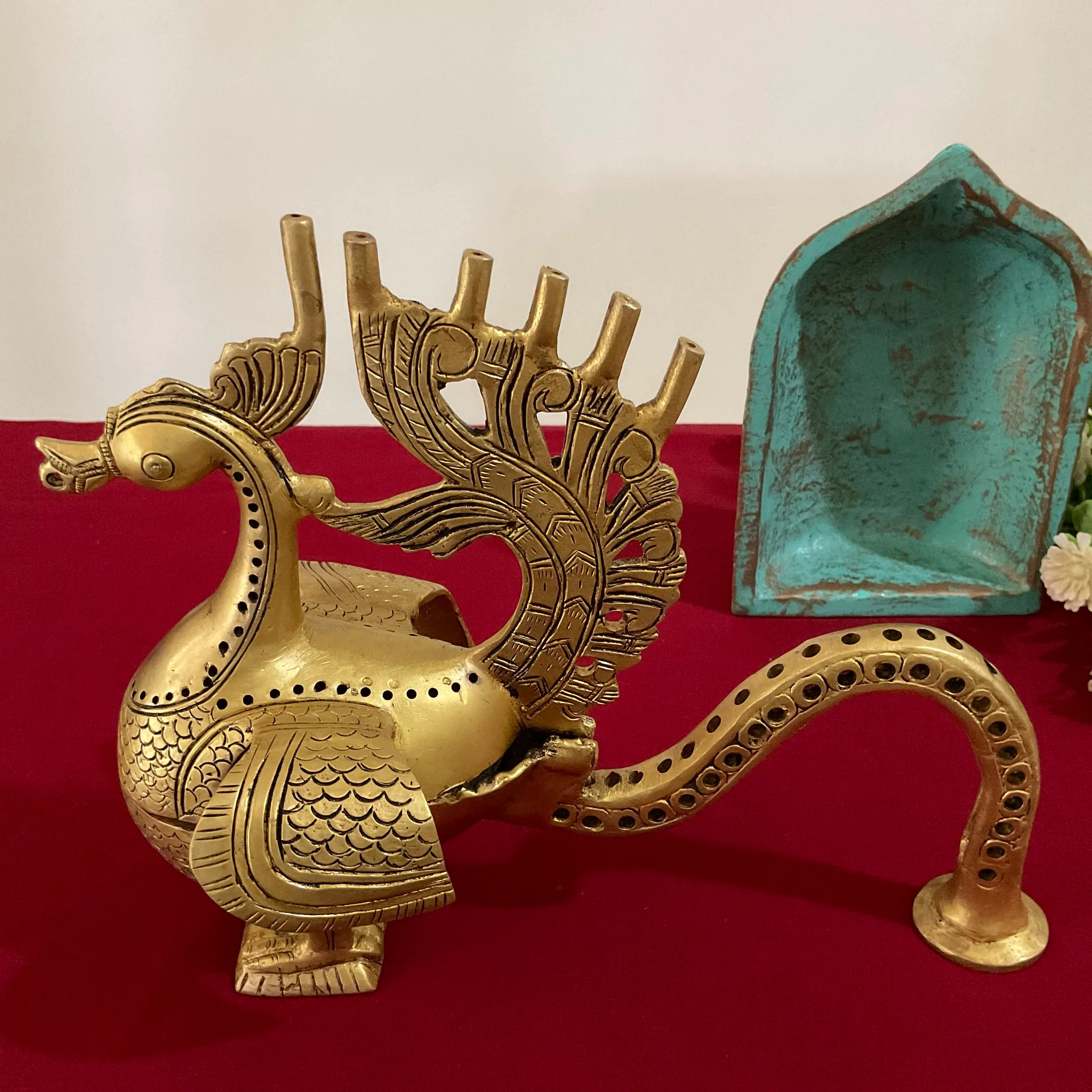 Annapakshi Brass Dhoop Dani With Handle, Incense Holder