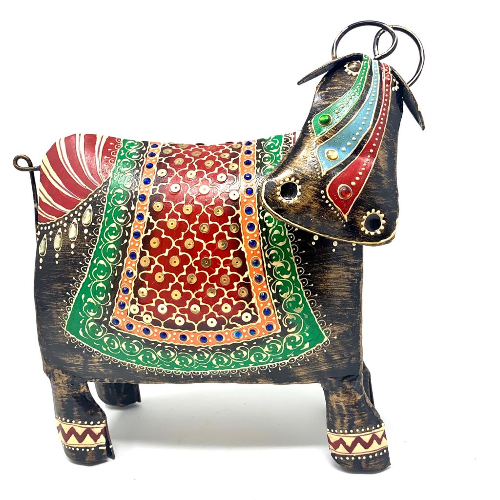 Handcrafted Decorative Metallic Cow