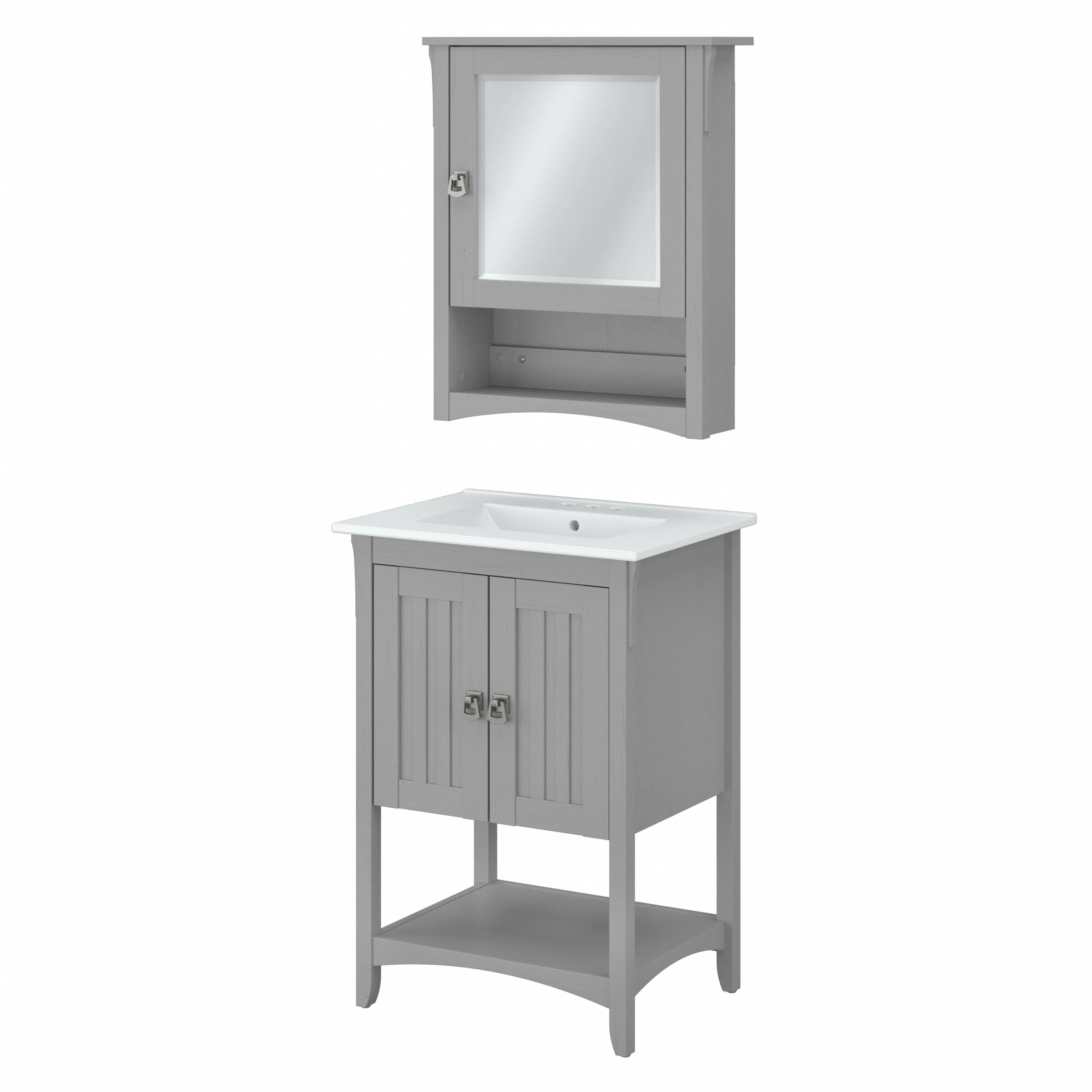 Salinas 24W Bathroom Vanity Sink and Medicine Cabinet with Mirror