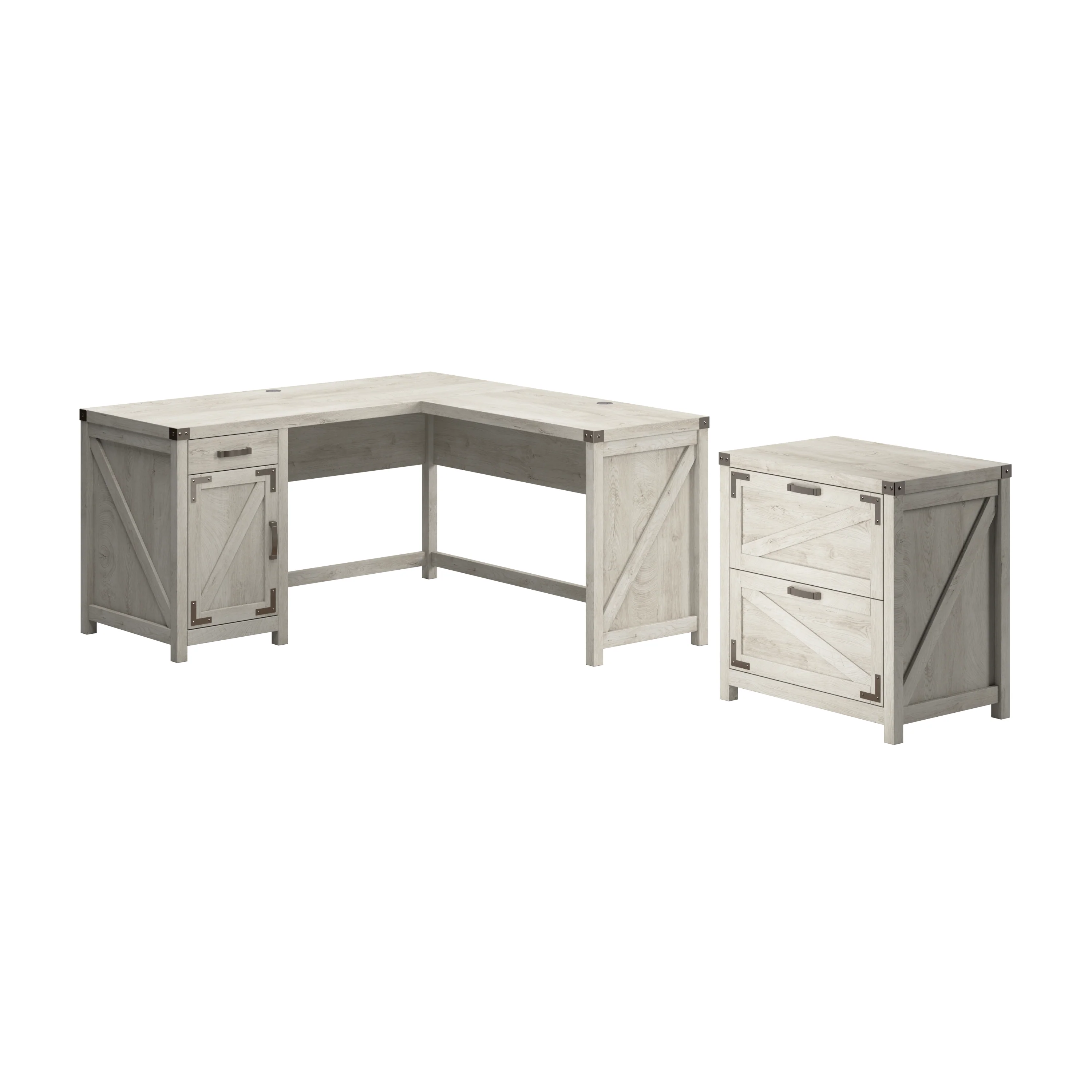 Knoxville 60W L Shaped Desk with 2 Drawer Lateral File Cabinet