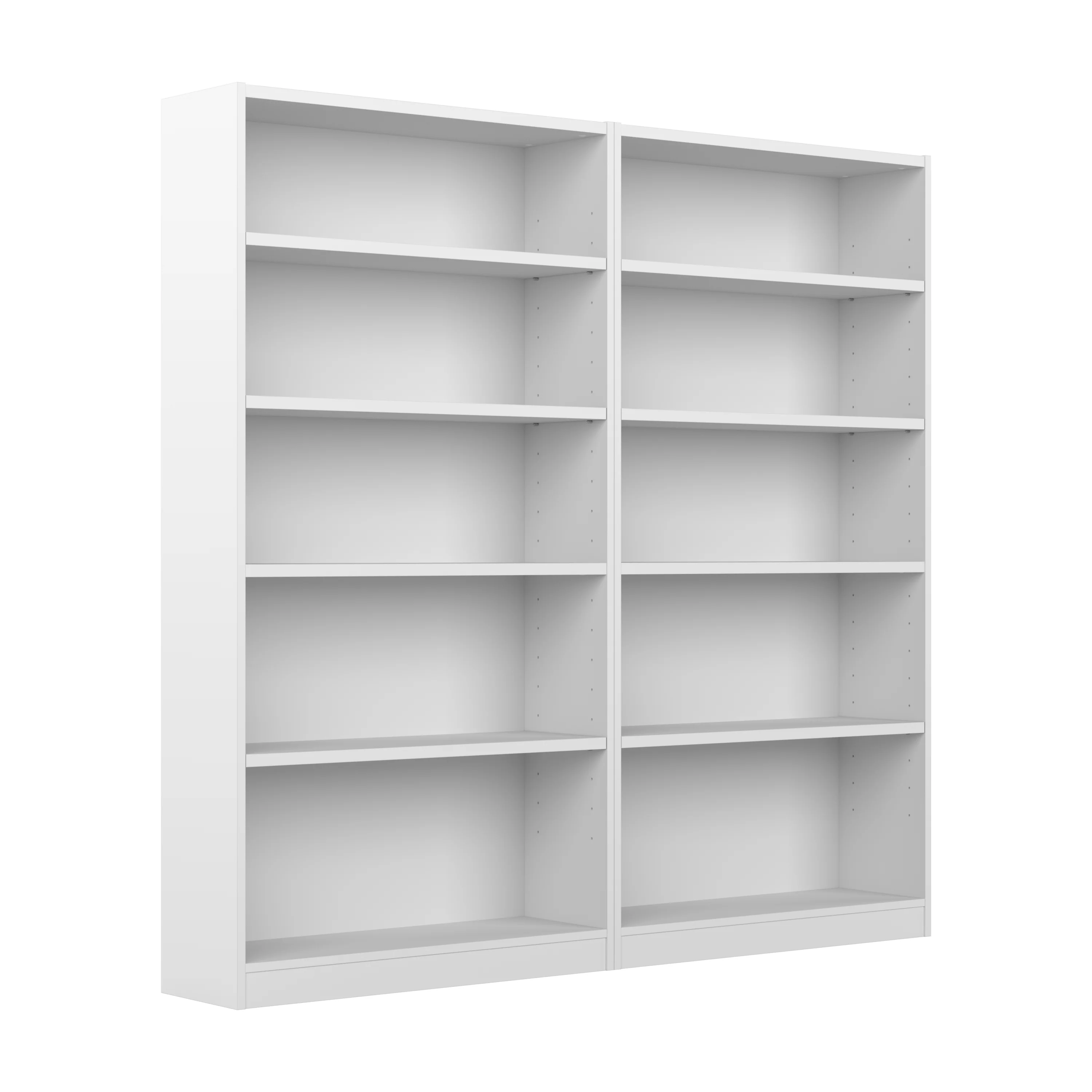 Universal Tall 5 Shelf Bookcase - Set of 2
