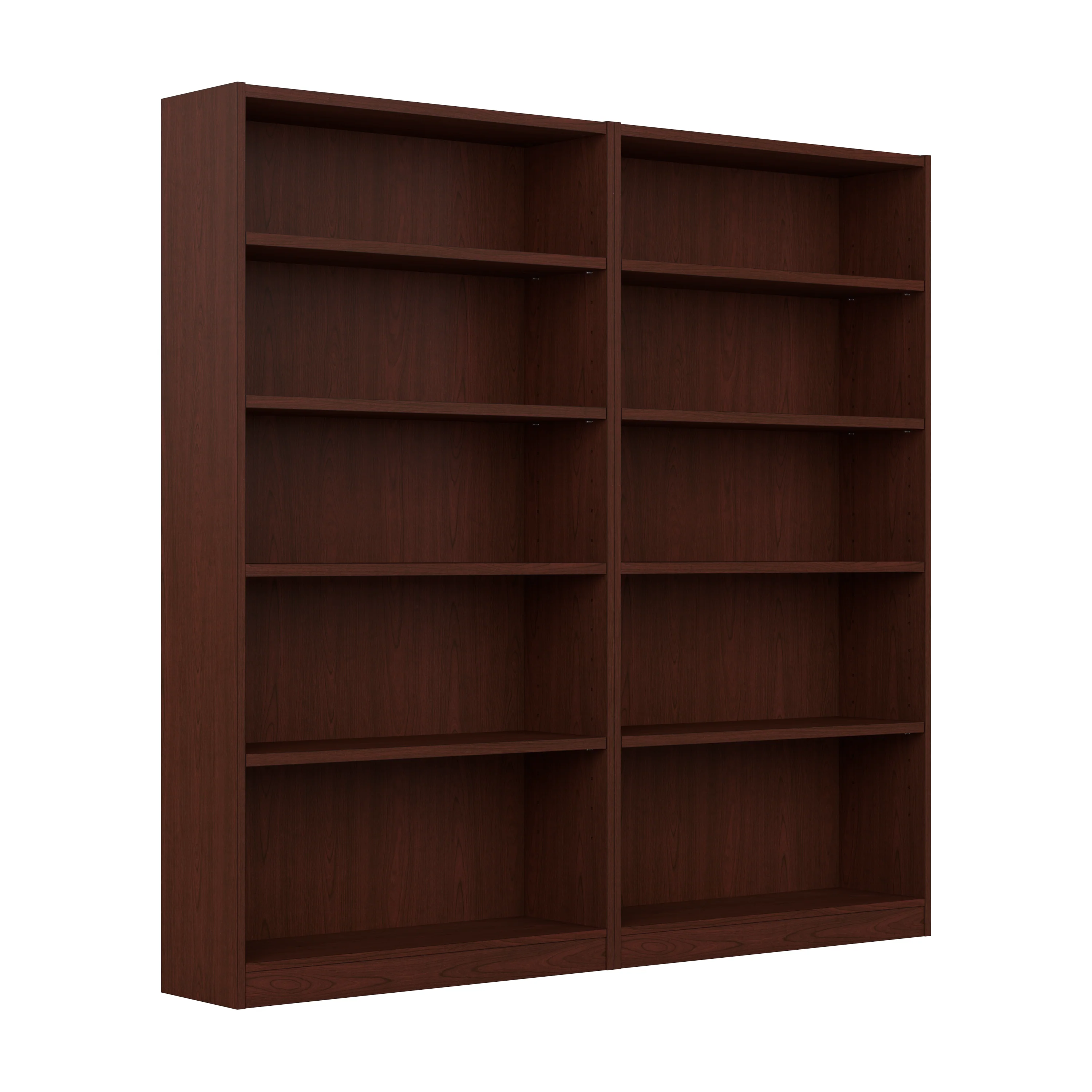 Universal Tall 5 Shelf Bookcase - Set of 2