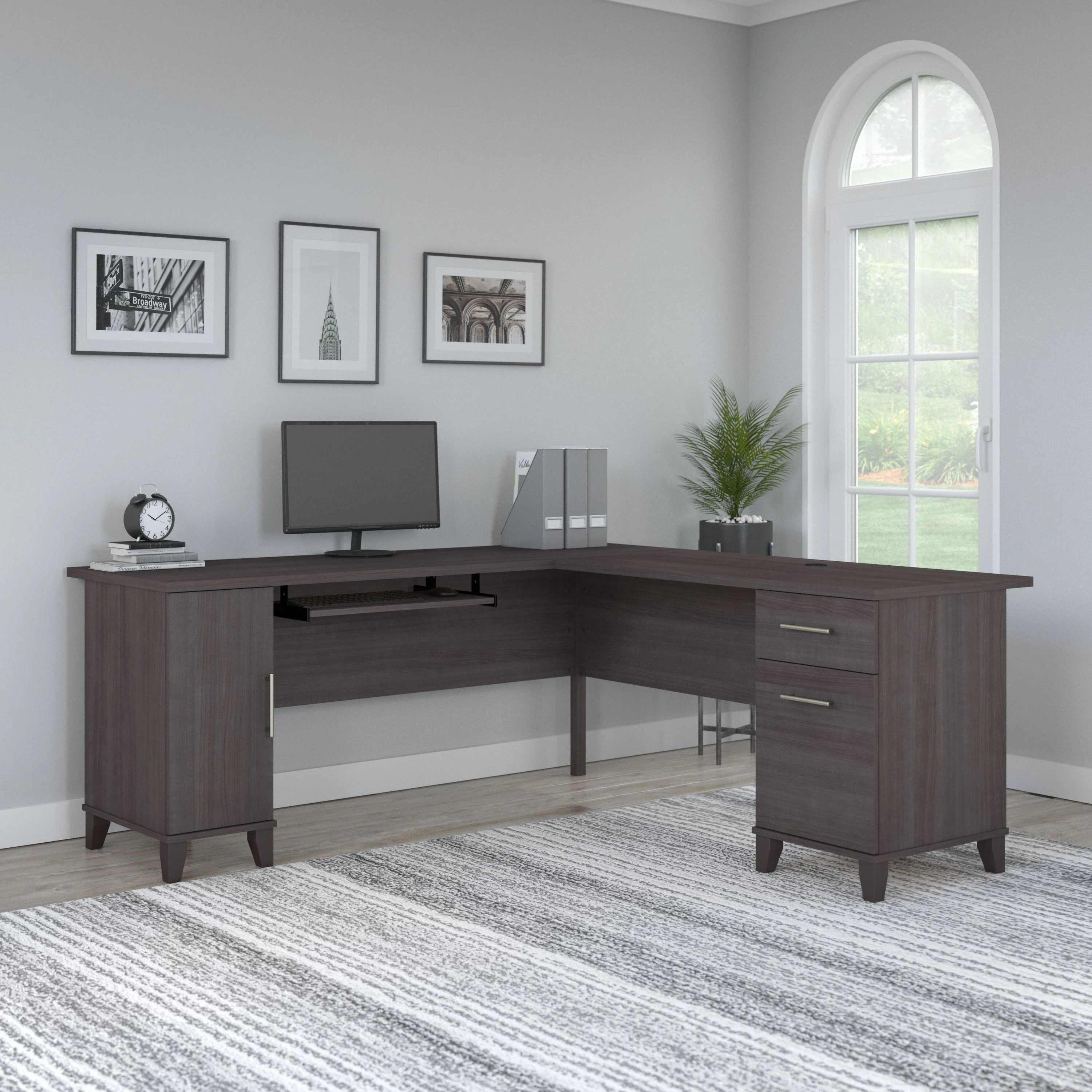 Somerset 72W L Shaped Desk with Storage