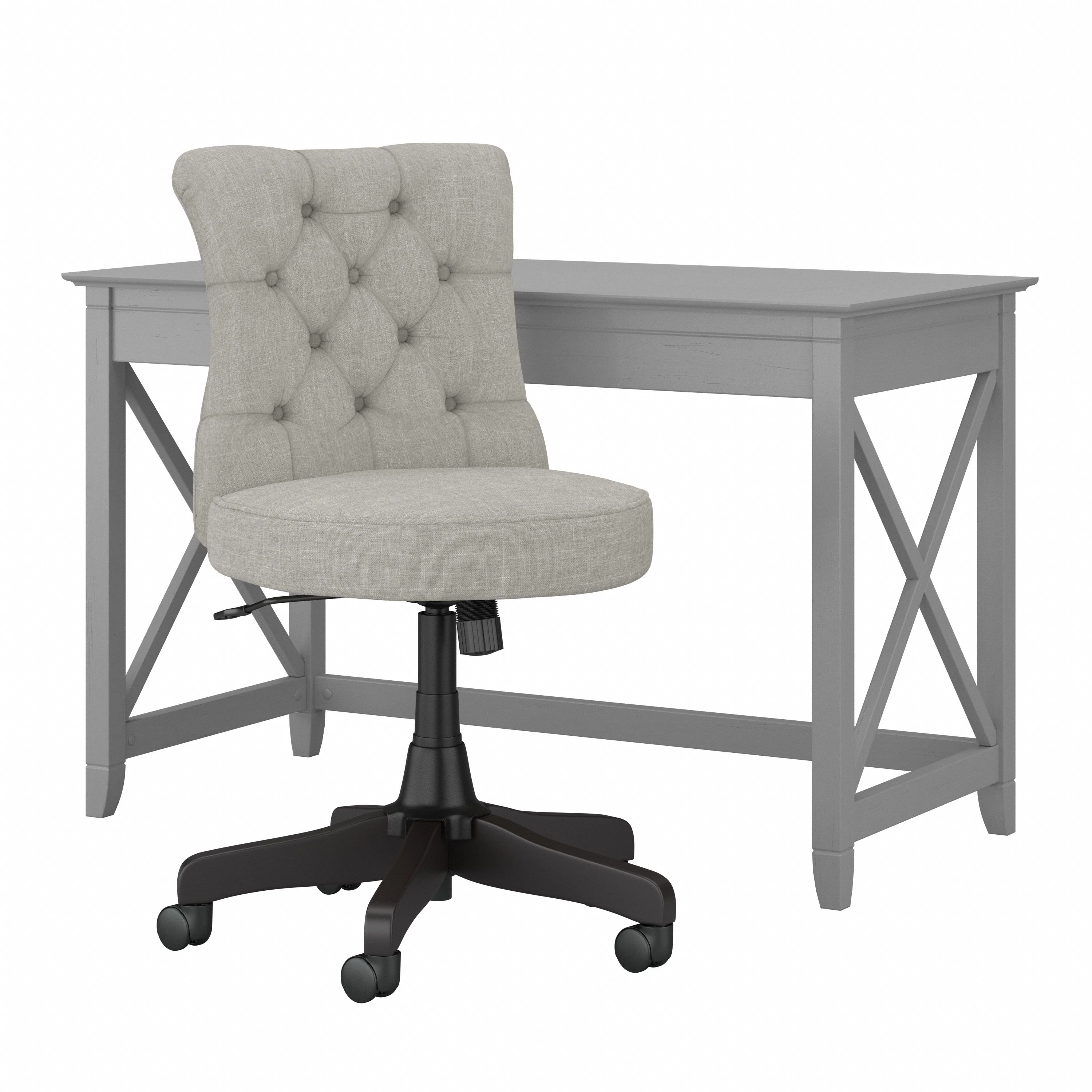 Key West 48W Writing Desk with Mid Back Tufted Office Chair