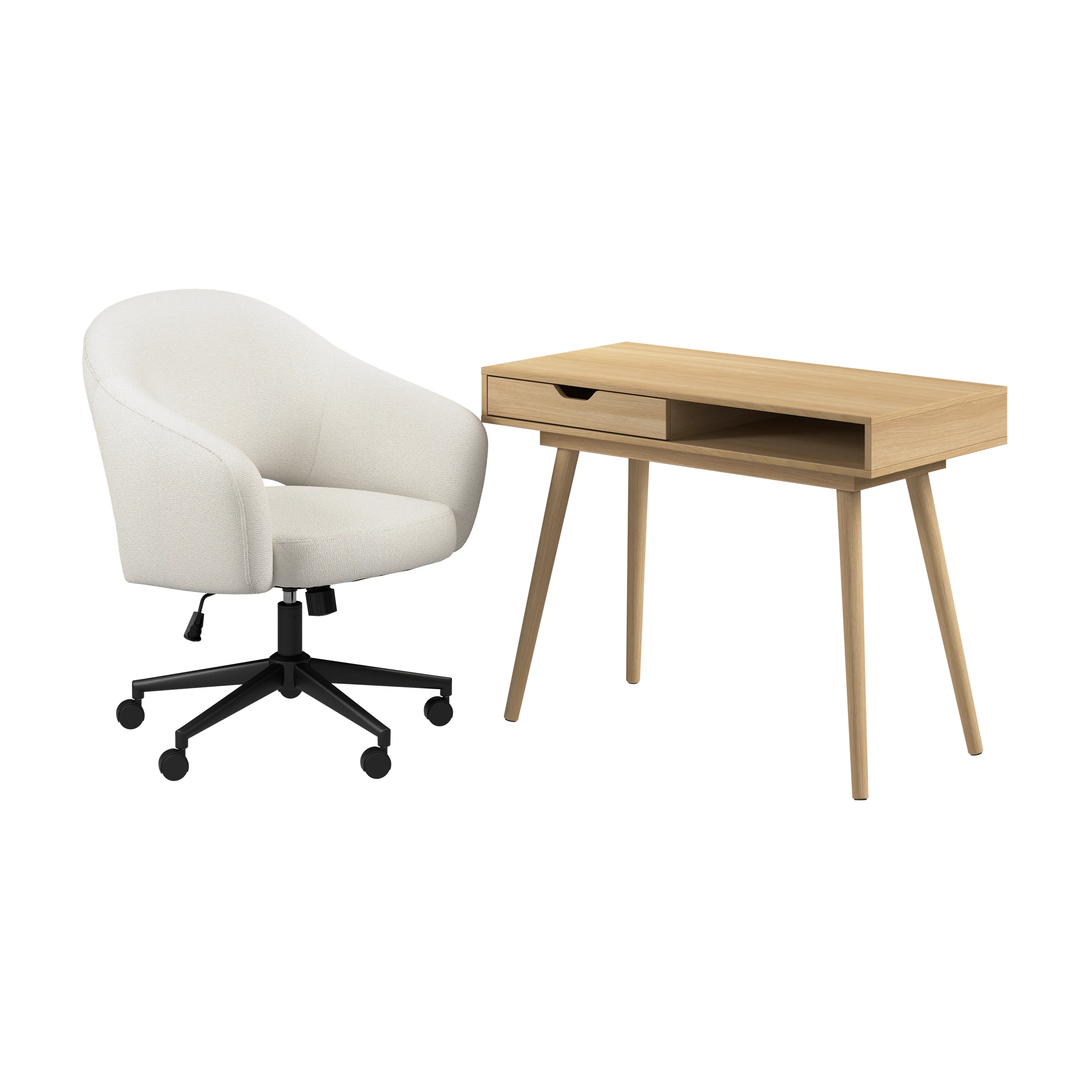 Nora 40W Small Writing Desk and Chair Set for Home Office