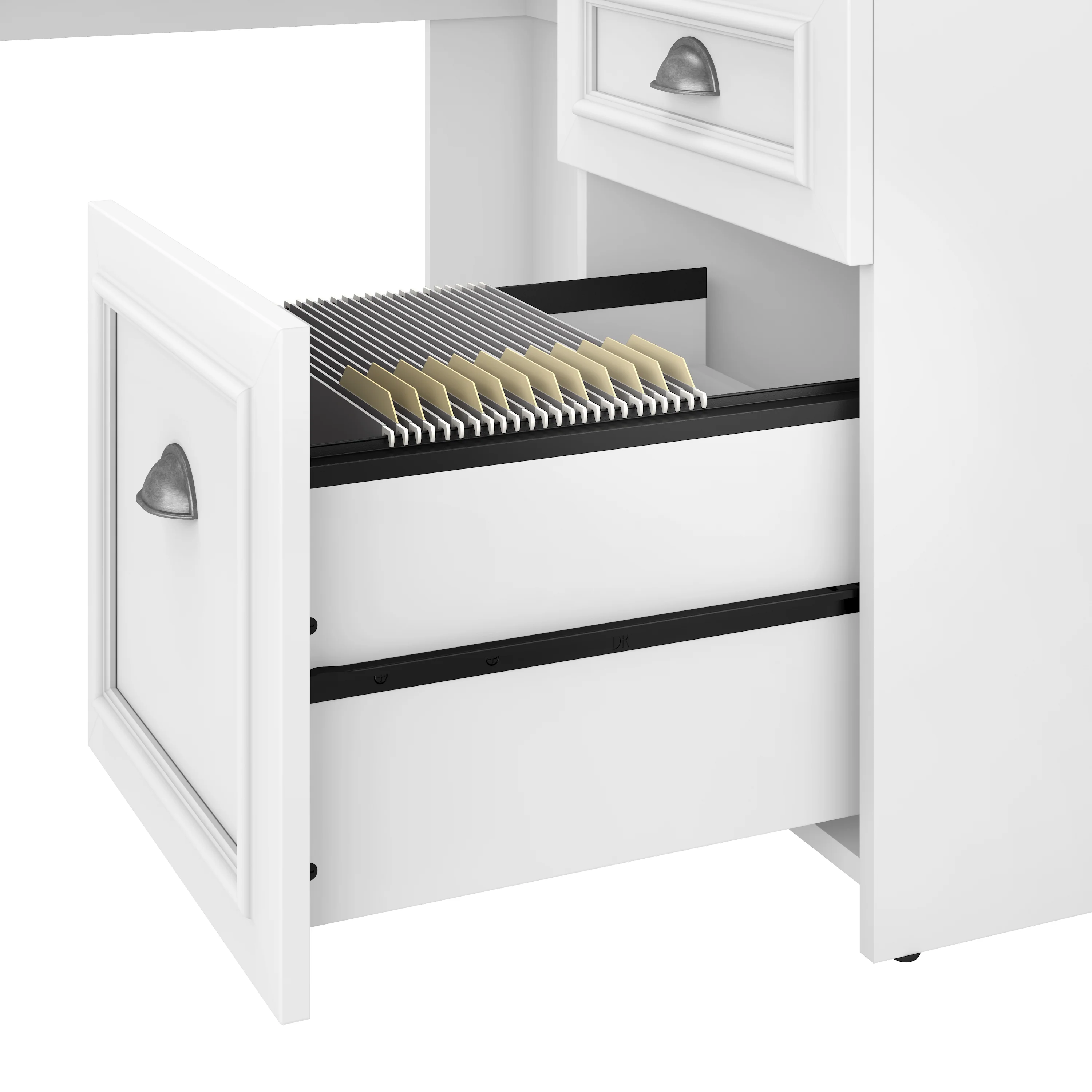 60W L Shaped Desk with 5 Shelf Bookcase