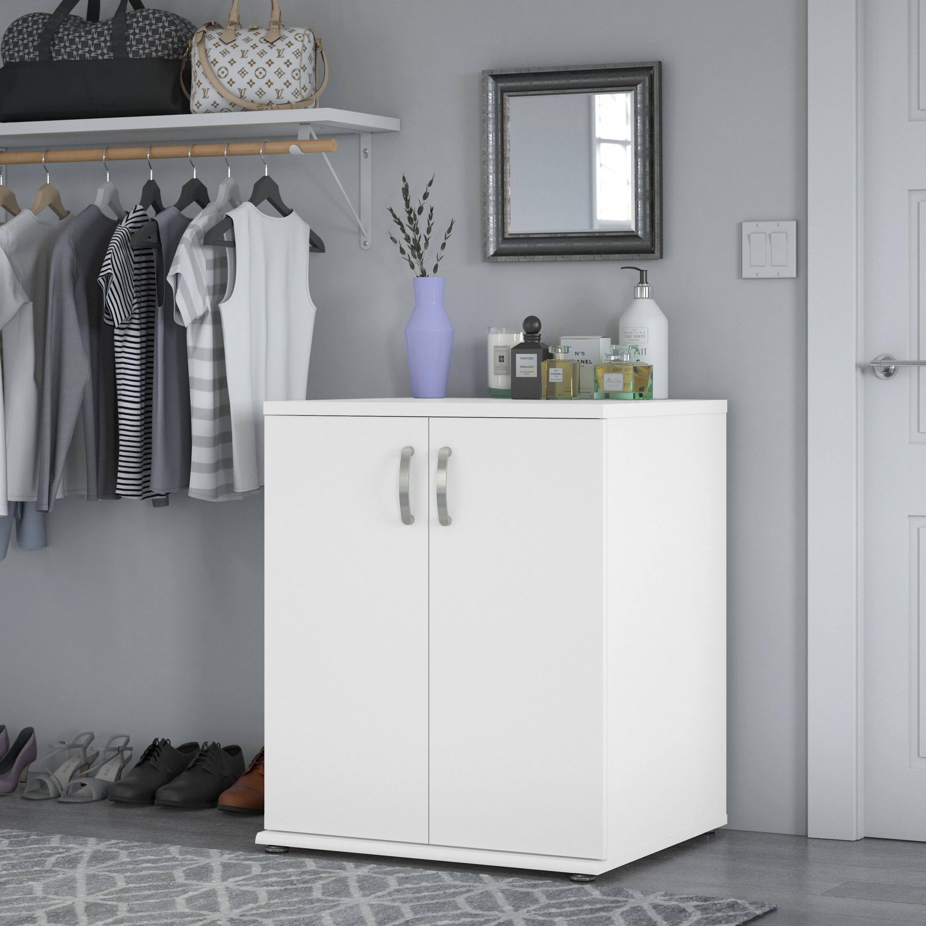 Universal Closet Organizer with Doors and Shelves
