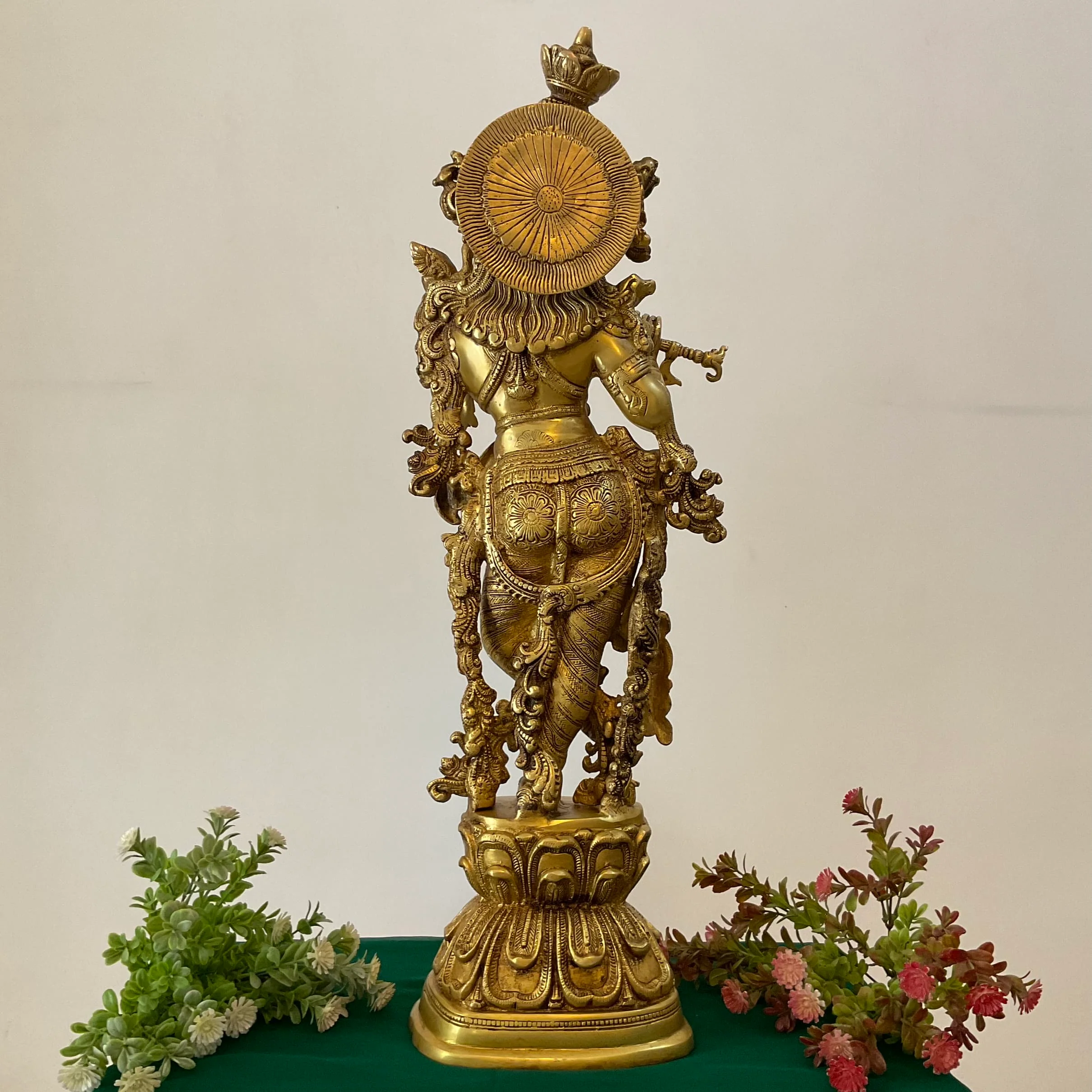 Krishna Statue For Home Temple, 30 Inches Shri Krishna Brass Idol