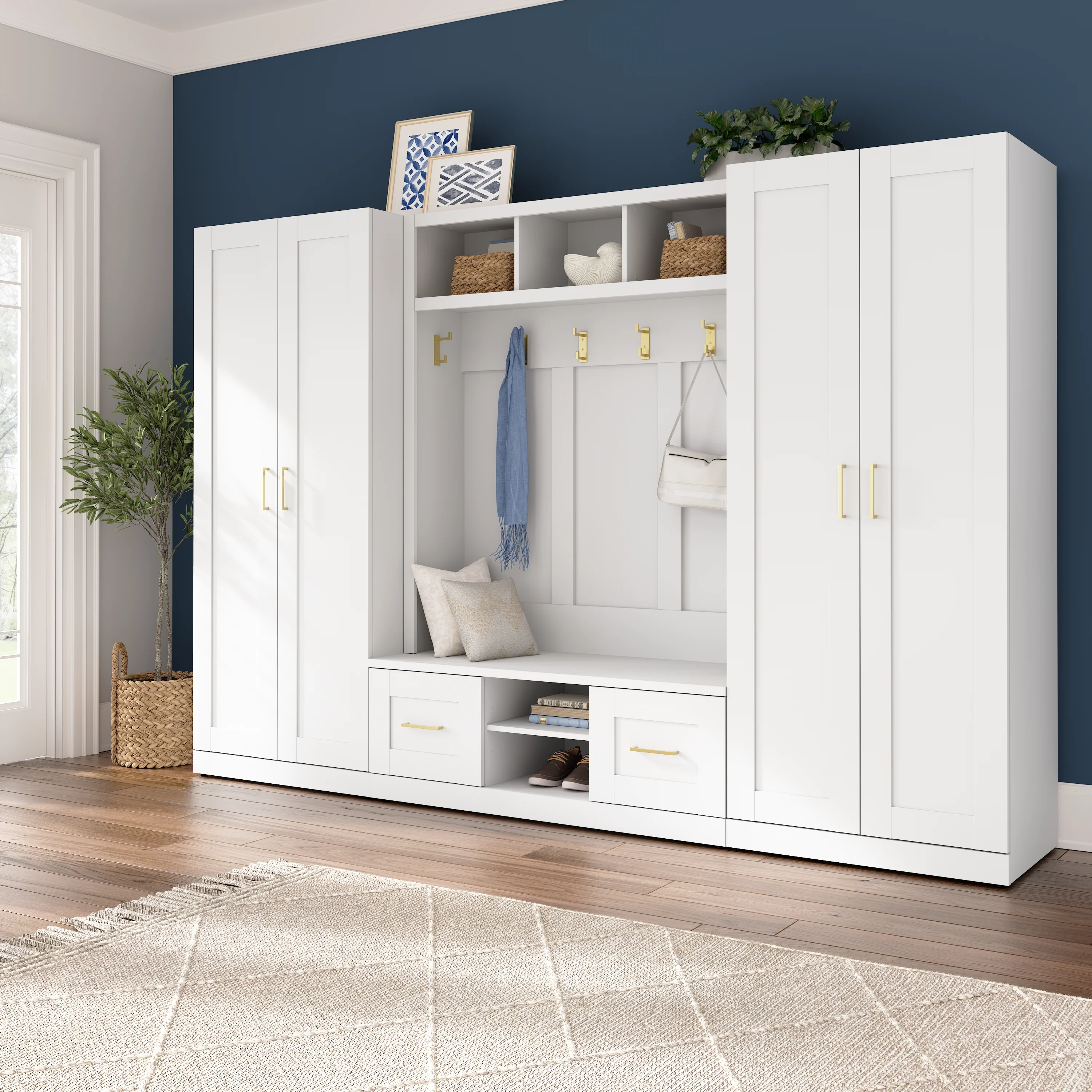 Hampton Heights 30W Tall Storage Cabinet with Doors and Shelves