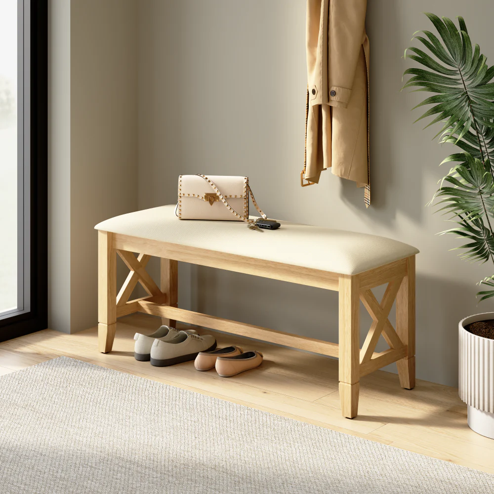 Bush Home Key West 44W Upholstered Entryway Bench