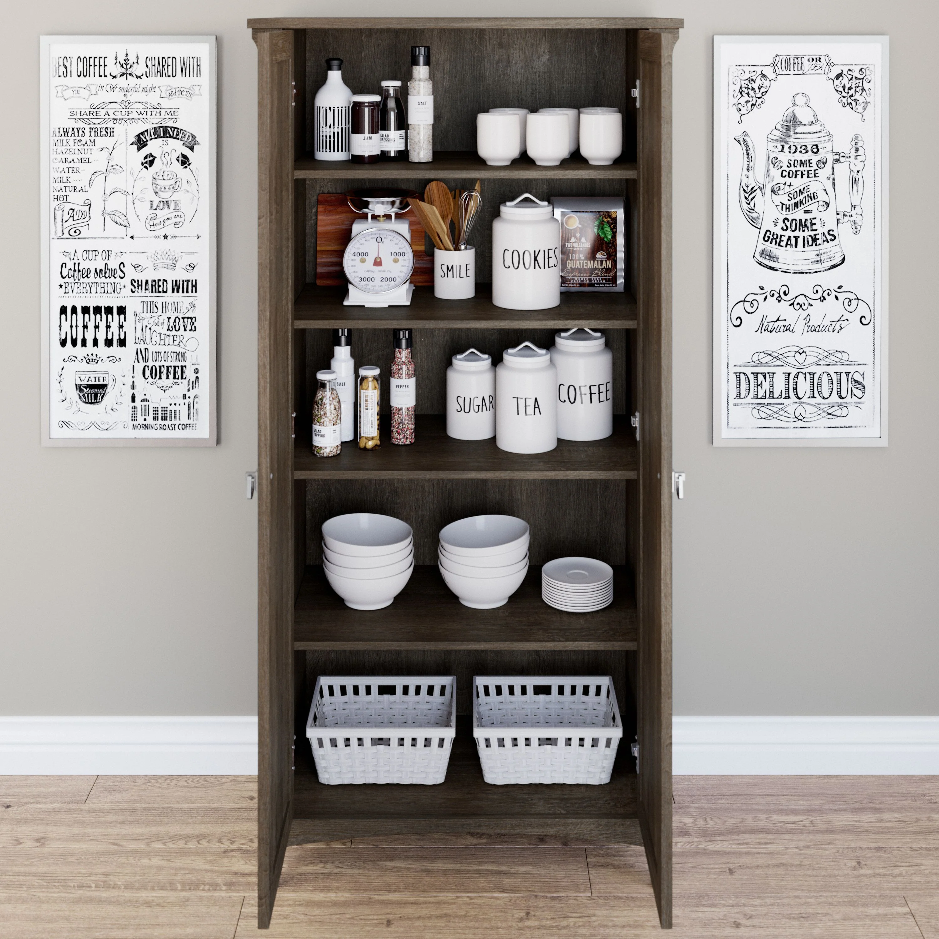 Salinas Kitchen Pantry Cabinet with Doors
