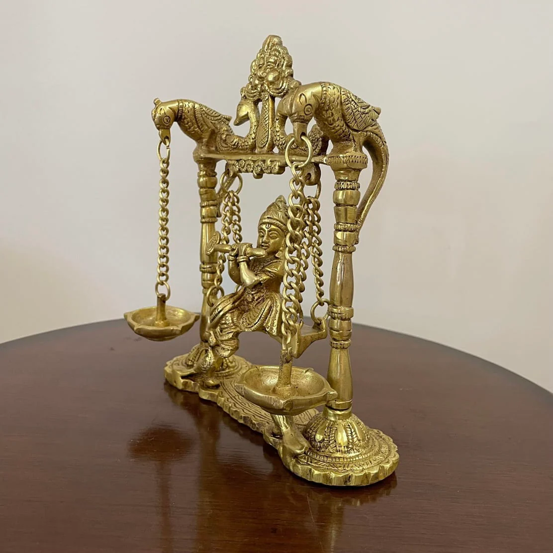 Lord krishna Swing Brass Idol - Traditional Home Decor
