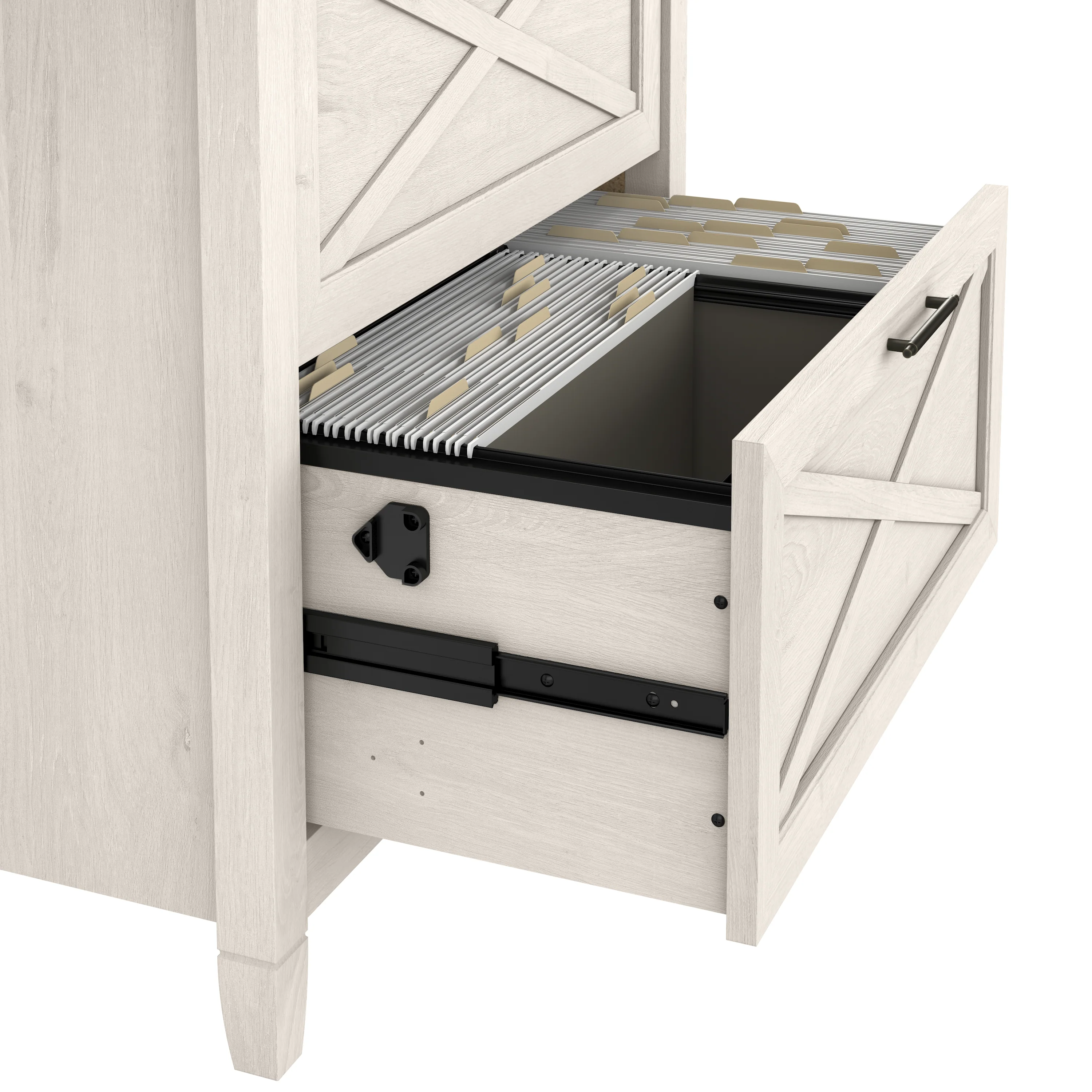 Key West 60W L Shaped Desk with 2 Drawer Lateral File Cabinet