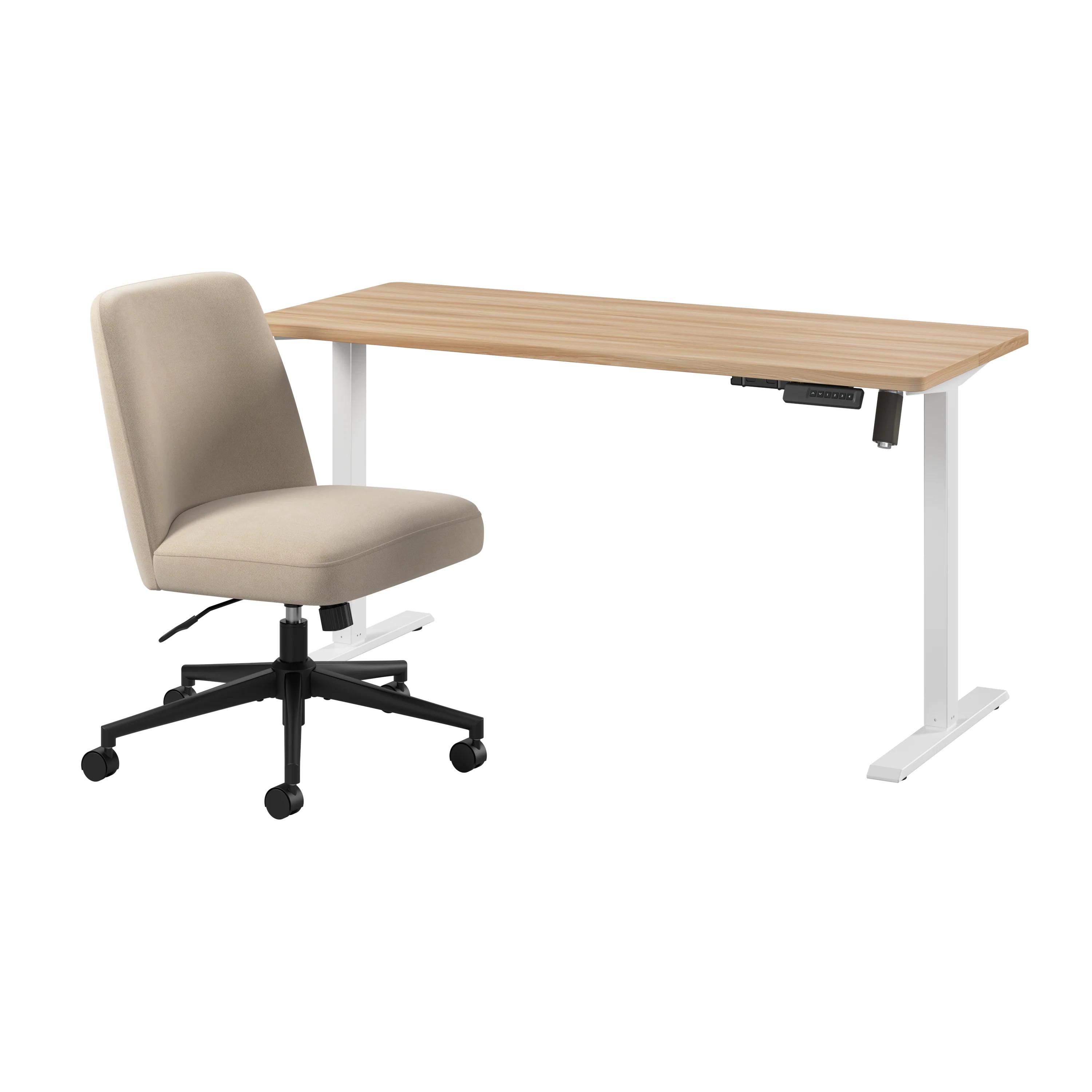 Energize 55W x 24D Electric Height Adjustable Standing Desk and Chair Set