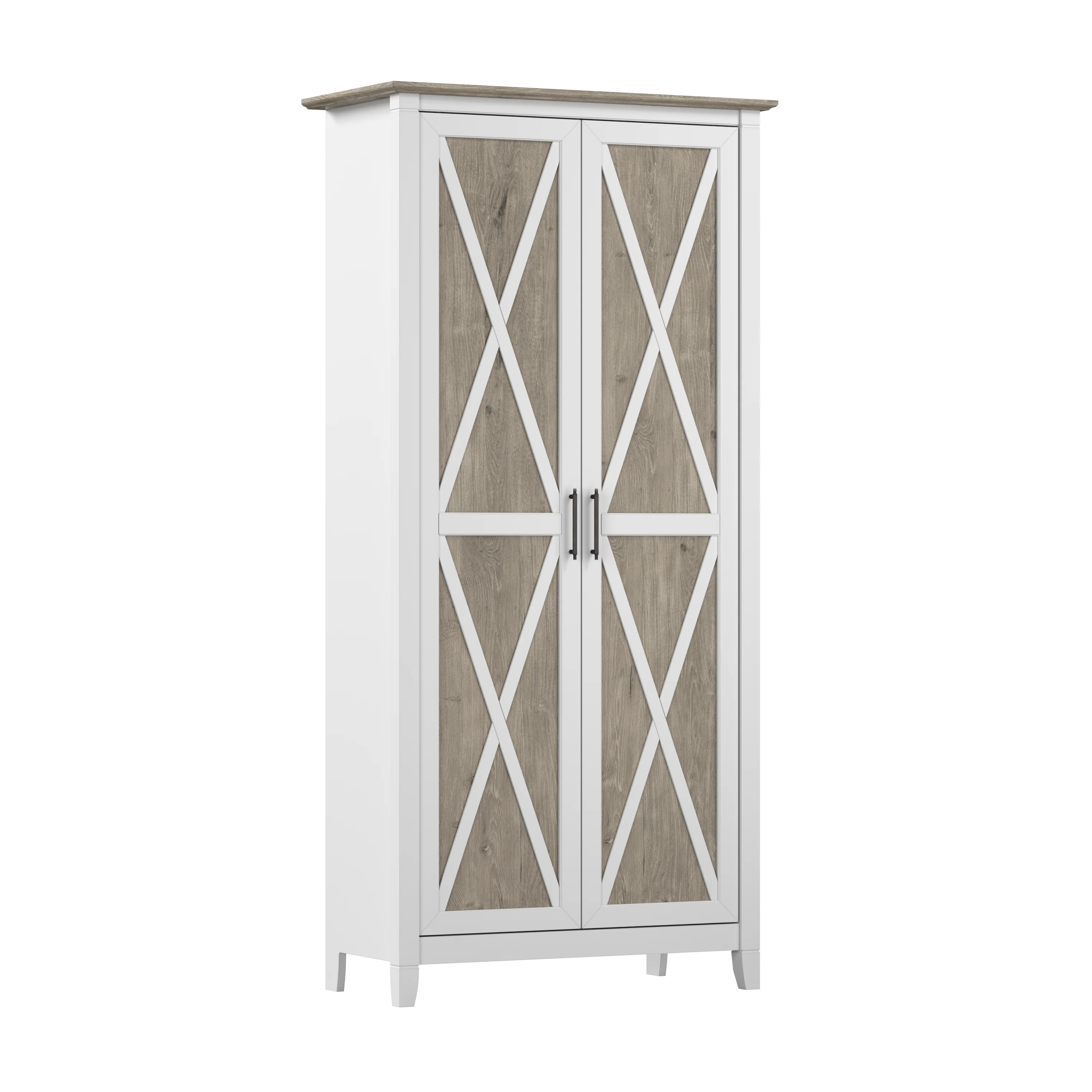 Key West Tall Kitchen Pantry Cabinet with Doors and Shelves