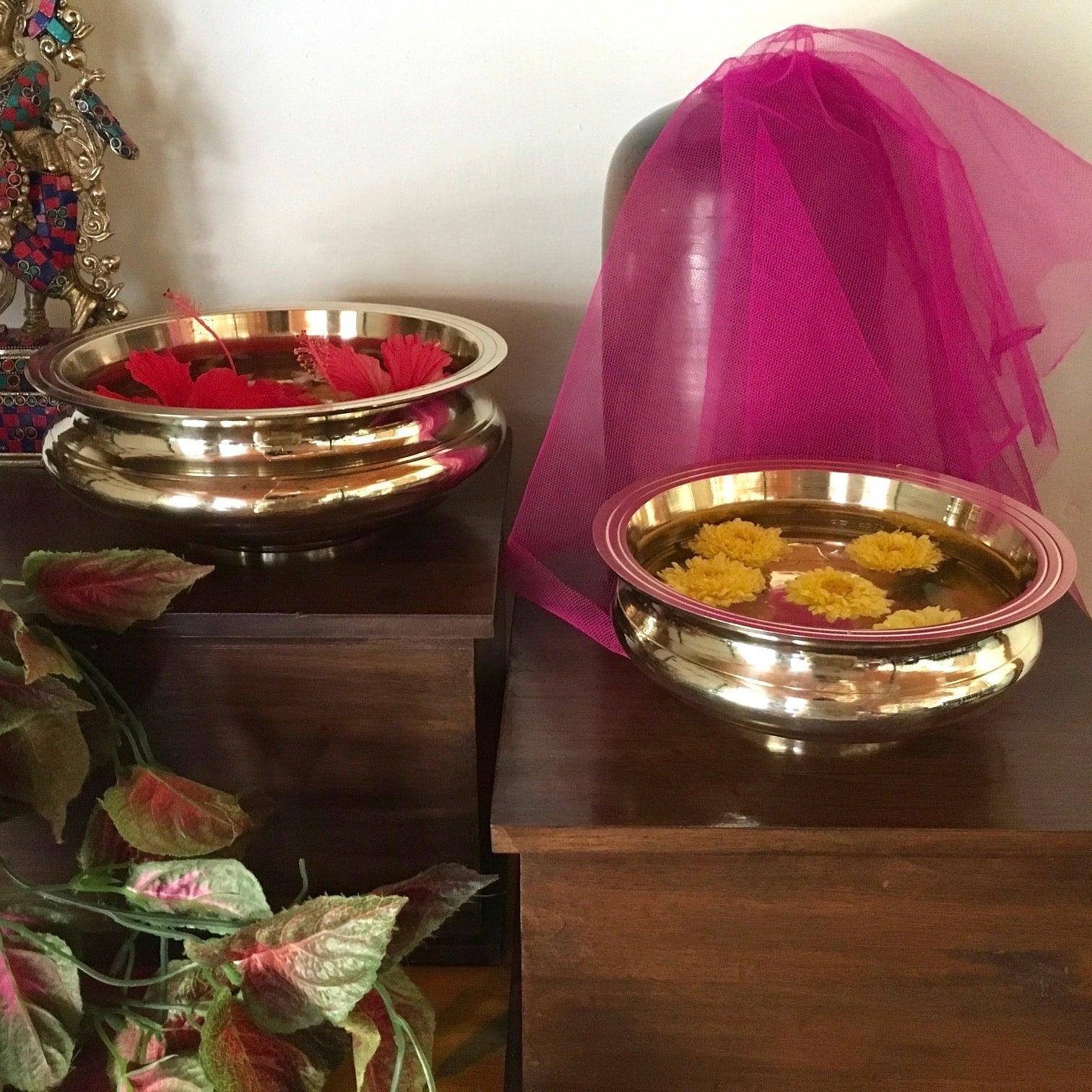 Decorative Brass Urli Bowl (Set of 2)