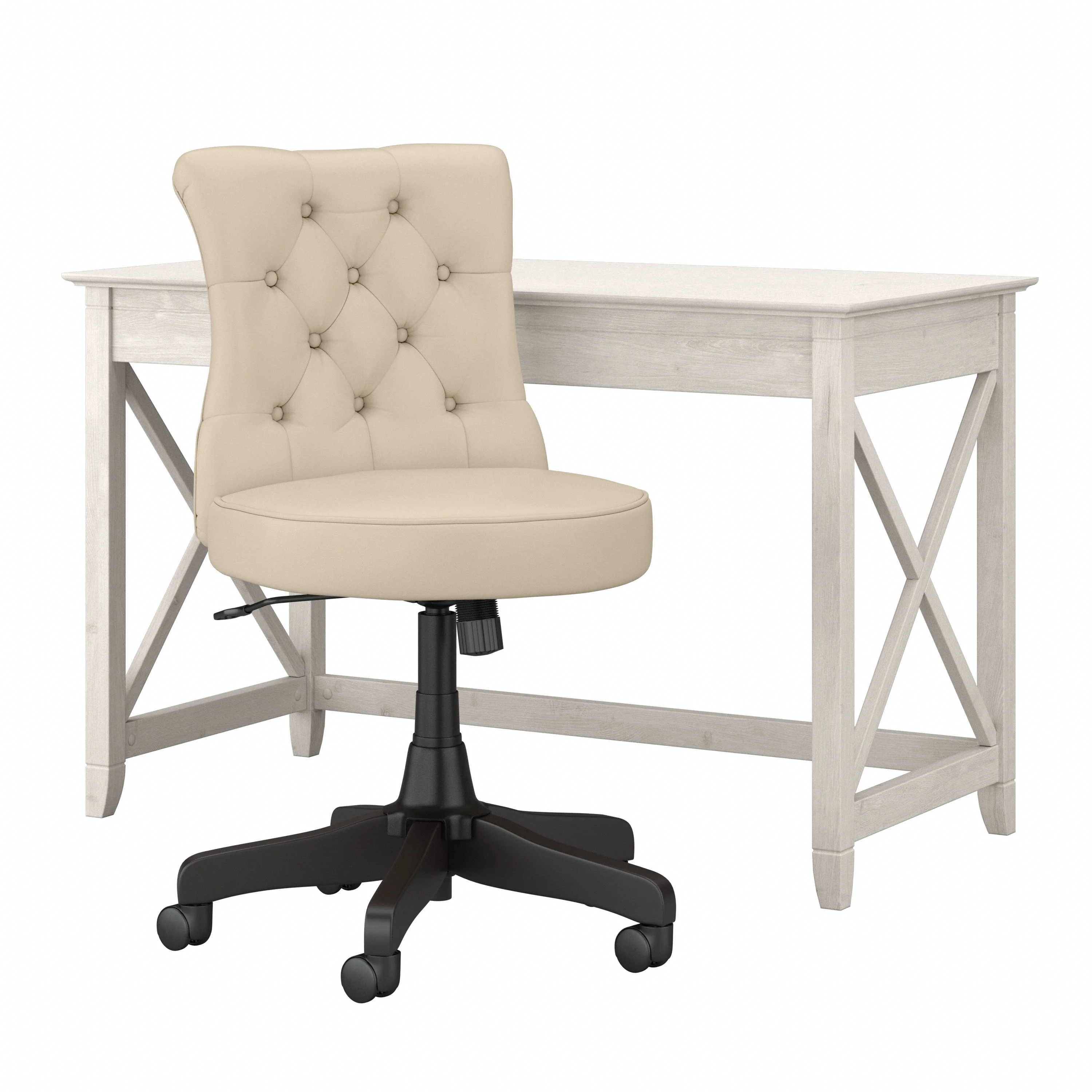 Key West 48W Writing Desk with Mid Back Tufted Office Chair