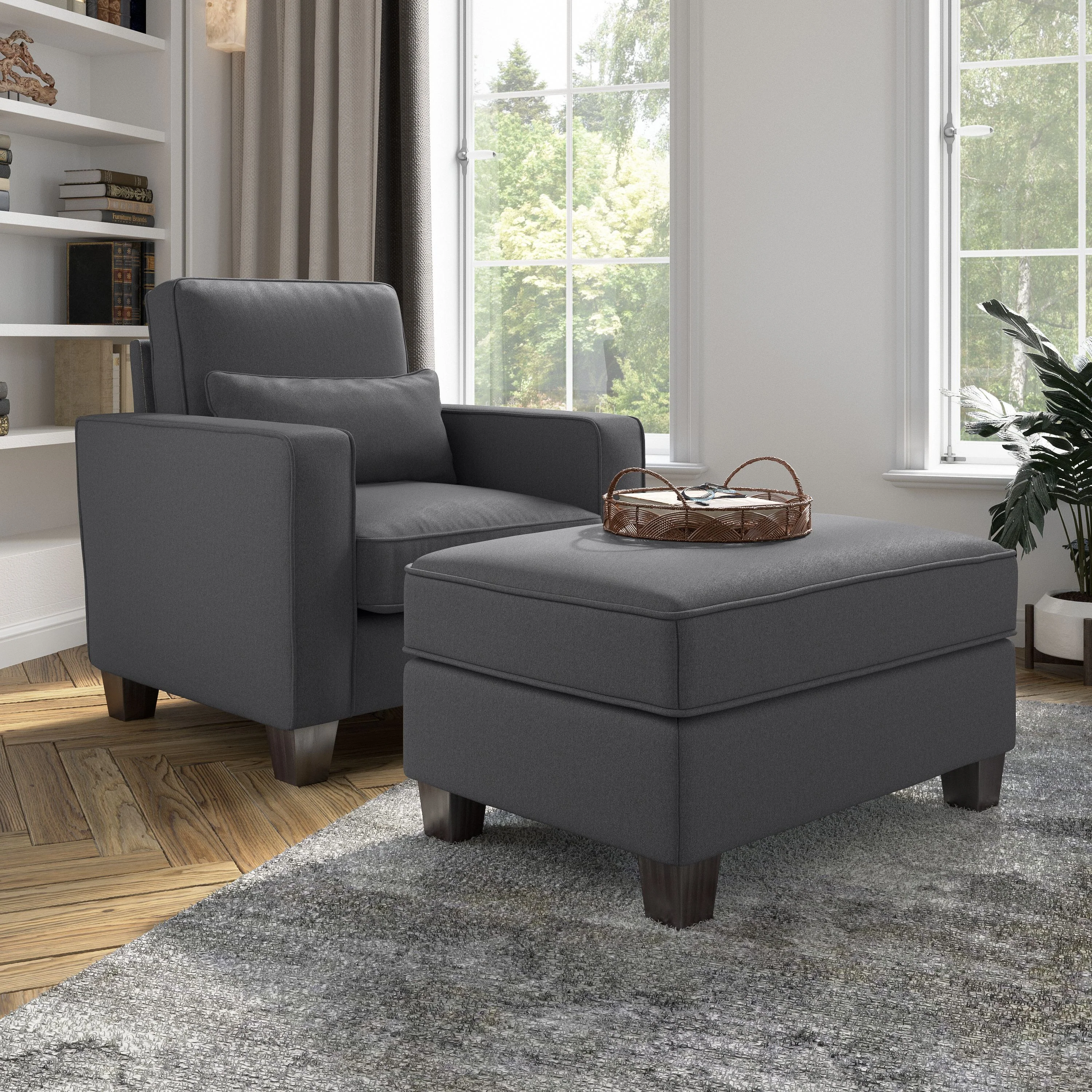 Stockton Accent Chair with Ottoman Set