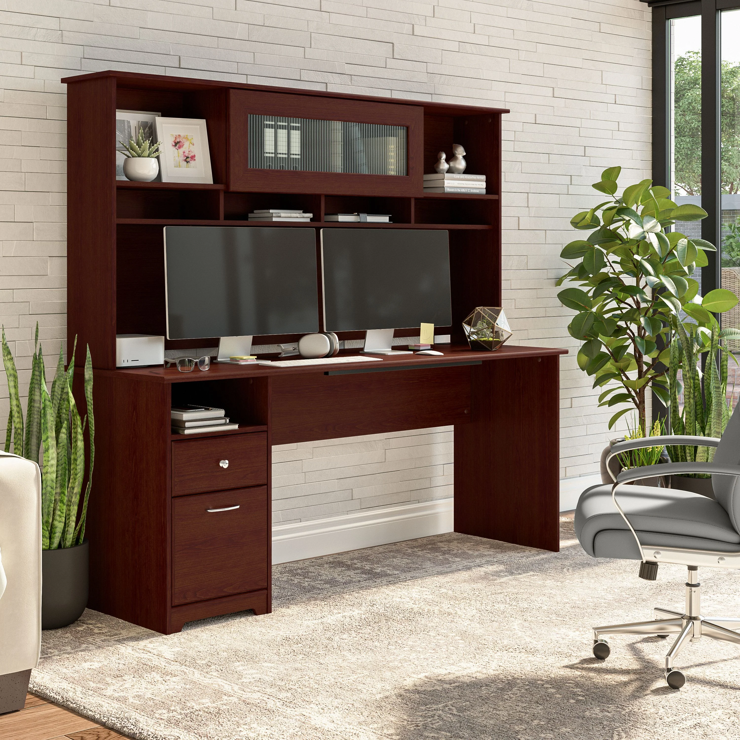 Cabot 72W Computer Desk with Hutch