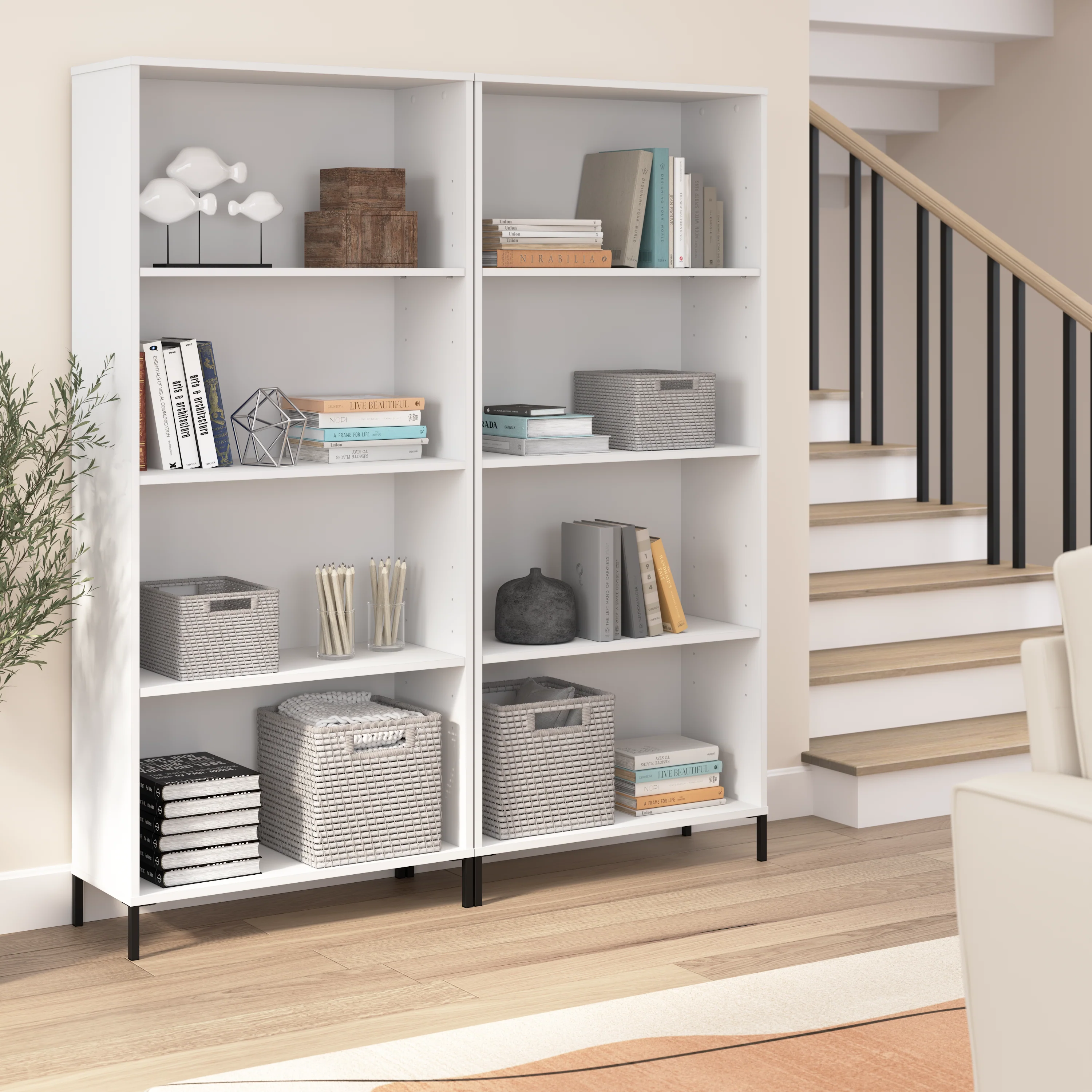 Essence 4 Shelf Bookcase - Set of 2