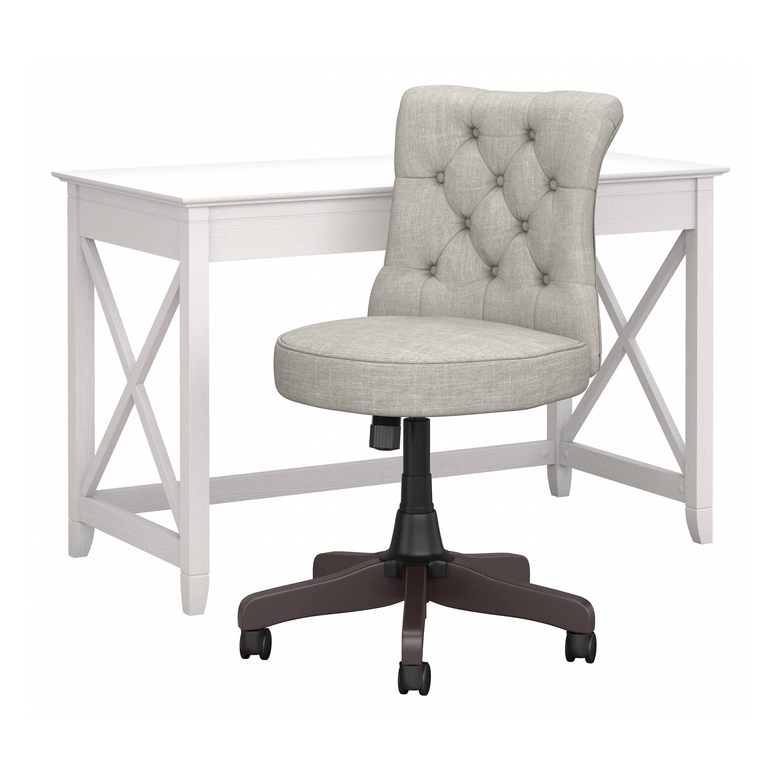 Key West 48W Writing Desk with Mid Back Tufted Office Chair