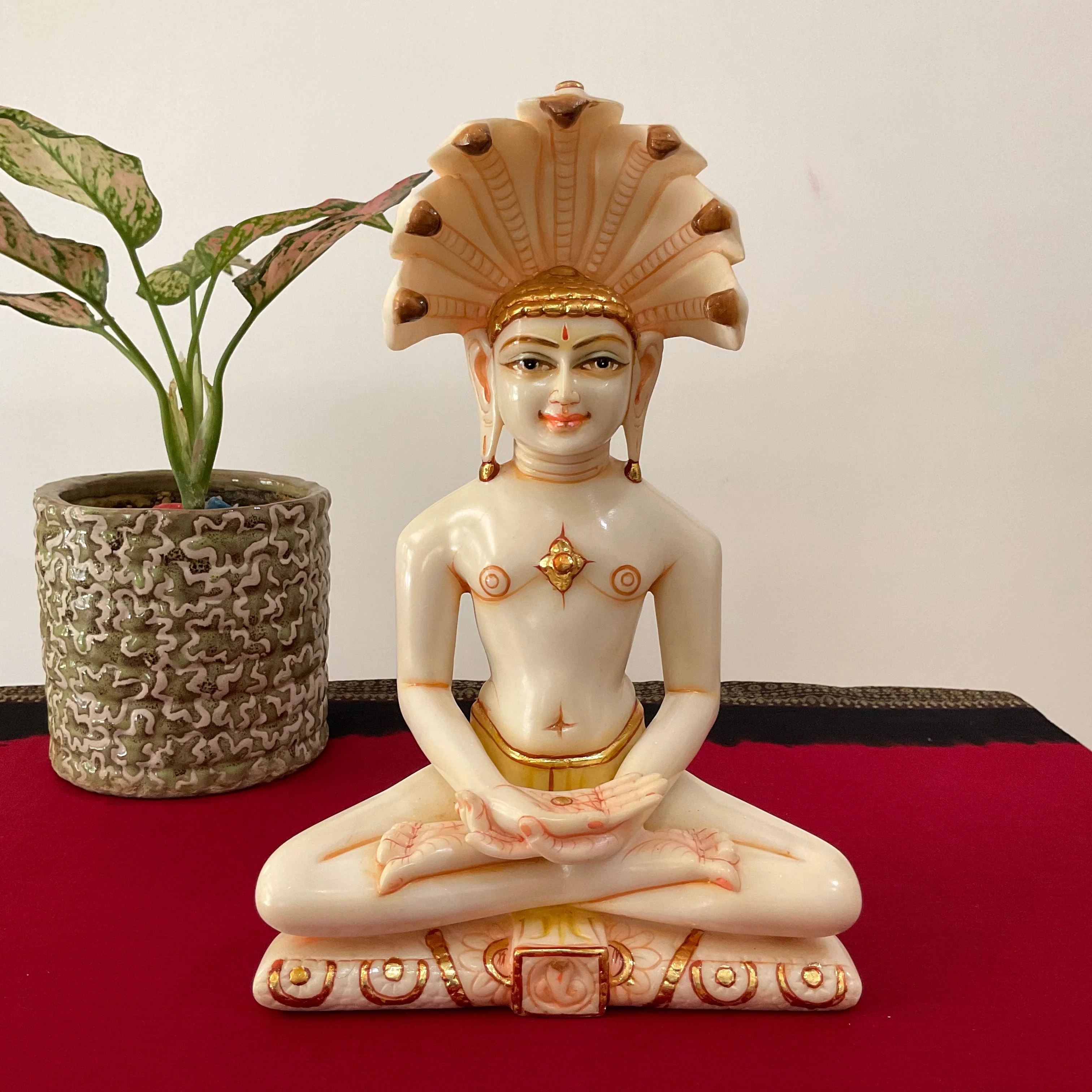 Parshvanatha Swamy Jain Tirthankara Marble Dust & Resin Idol - Decorative Statue