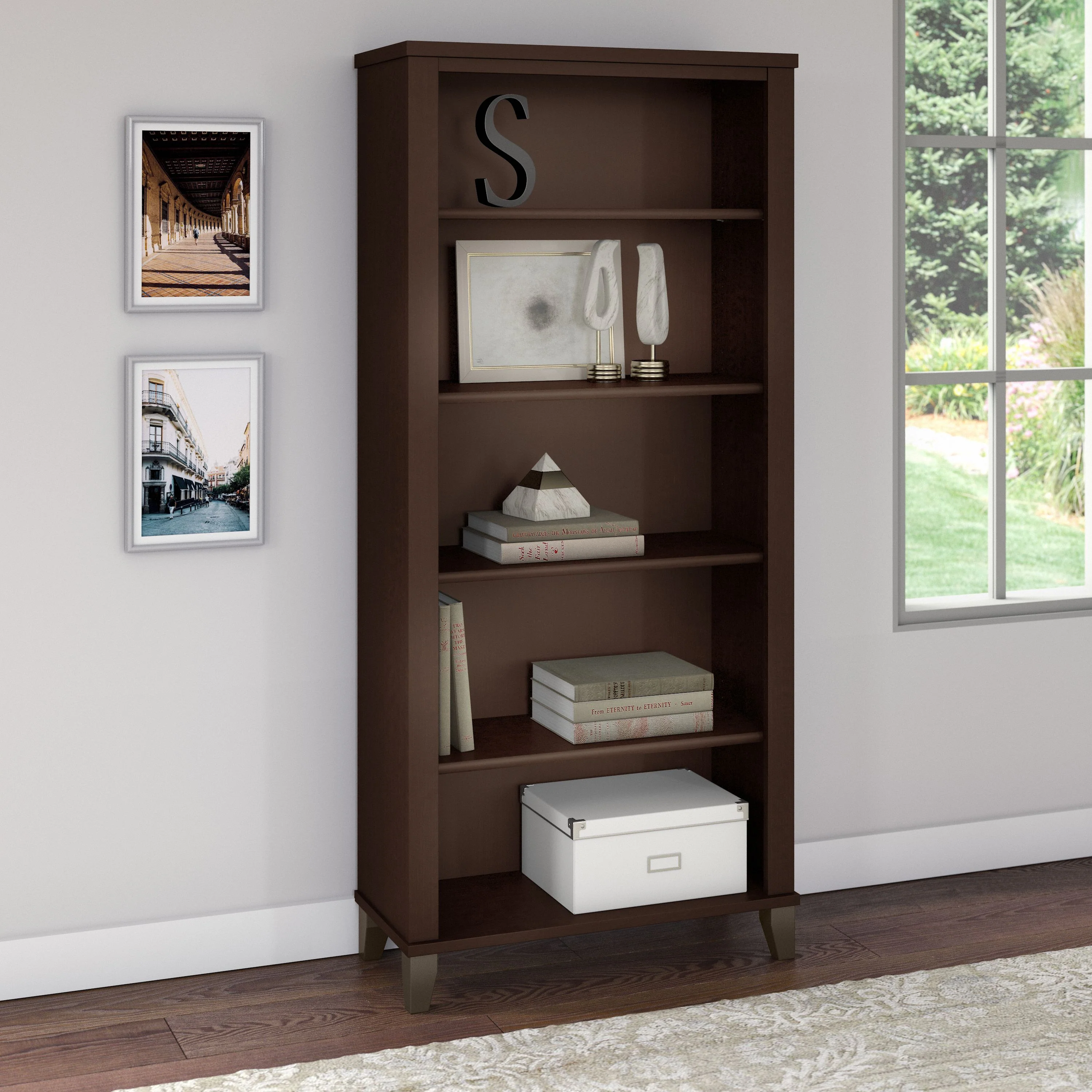 Somerset Tall 5 Shelf Bookcase