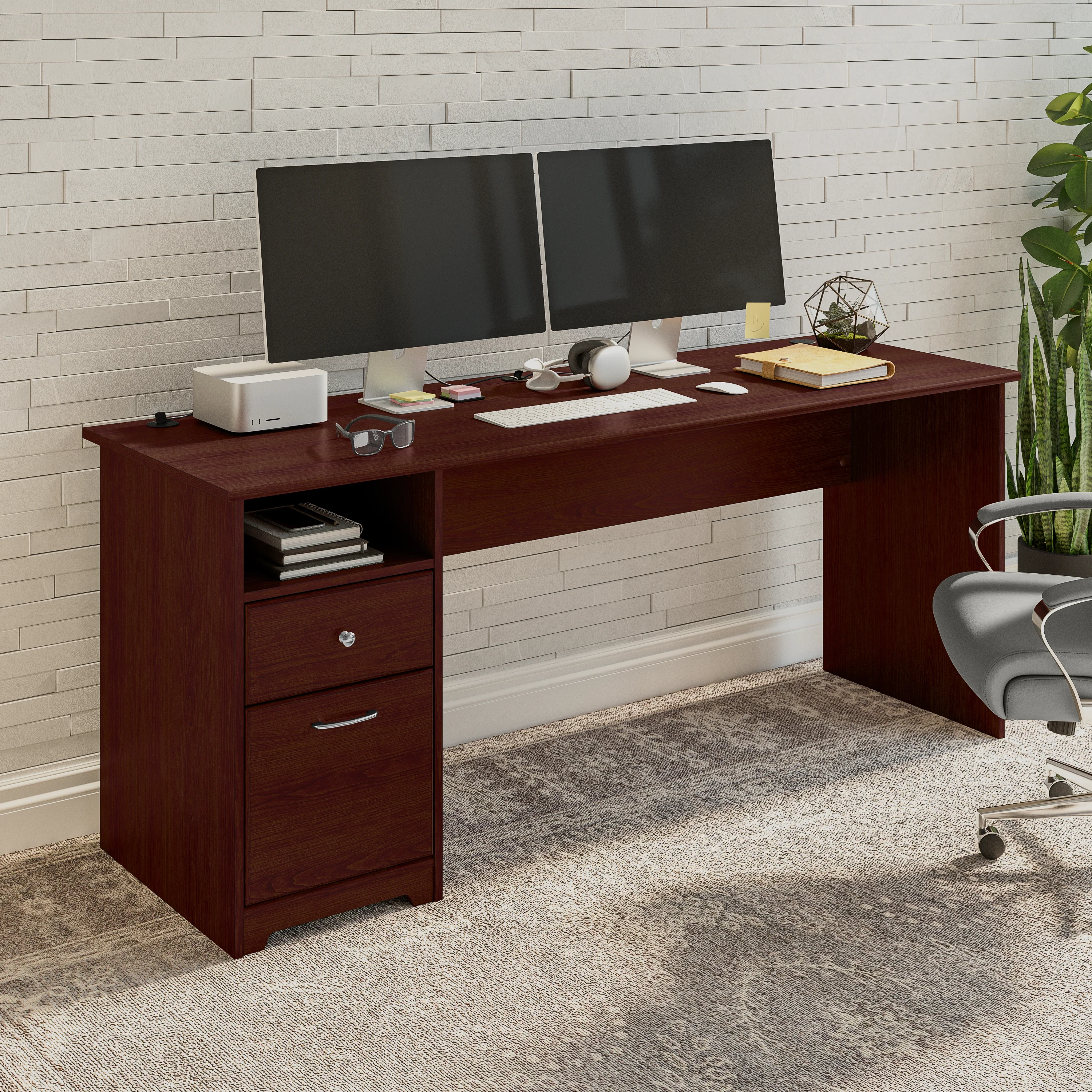 Cabot 72W Computer Desk with Drawers