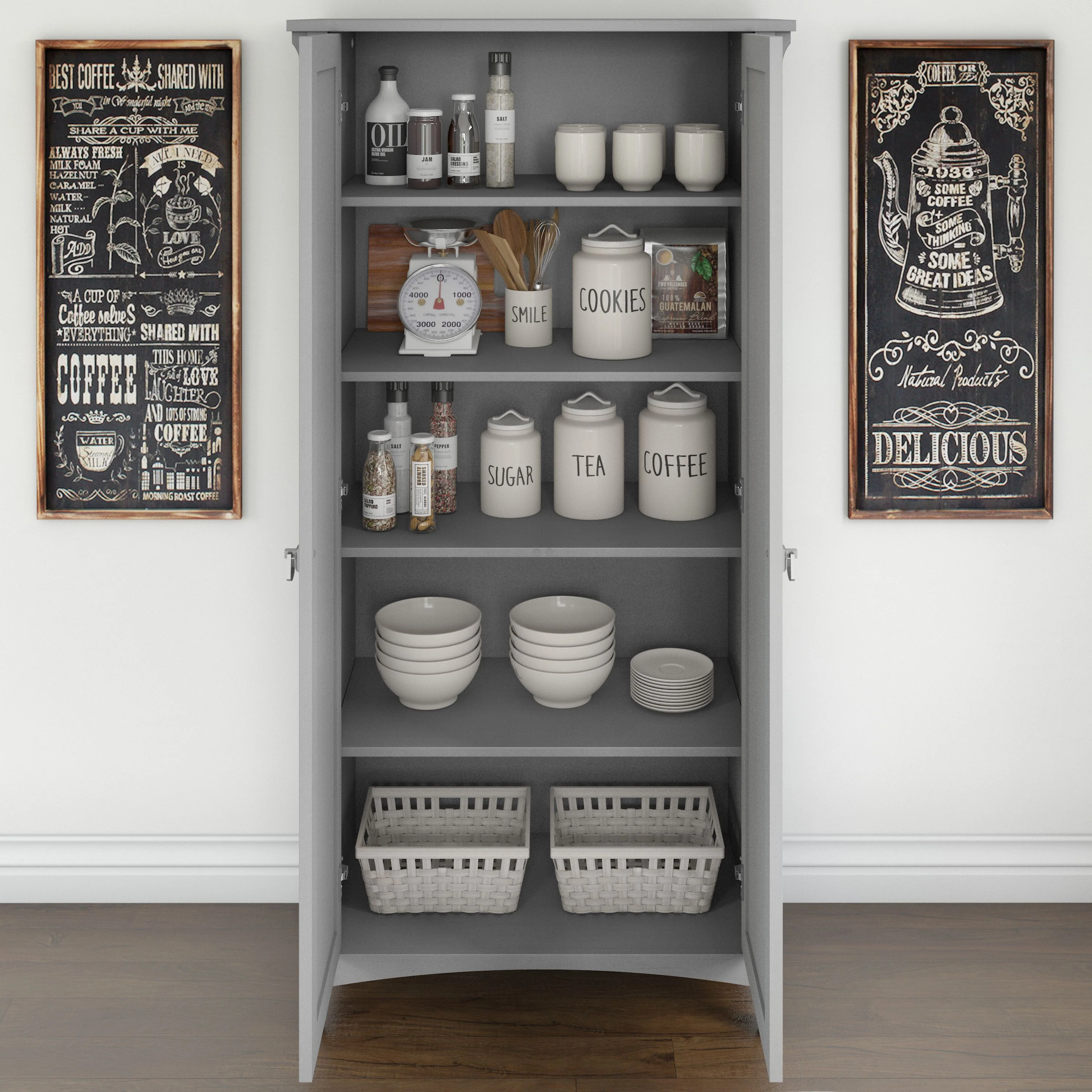 Salinas Kitchen Pantry Cabinet with Doors