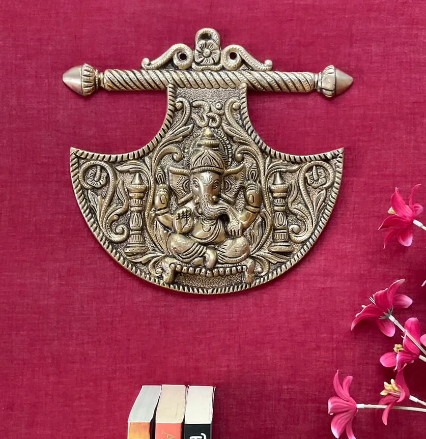 Brass Ganesha Pankha Wall Hanging