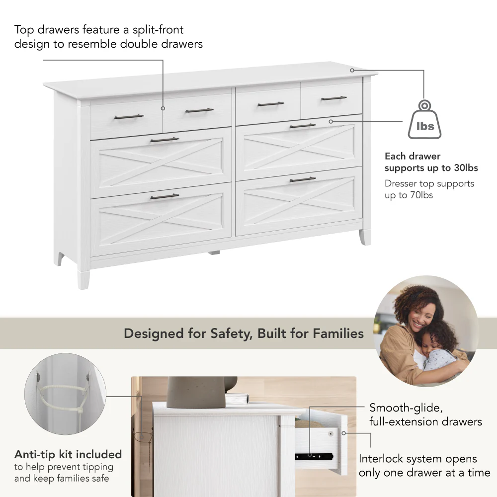 Bush Home Key West 6 Drawer Dresser