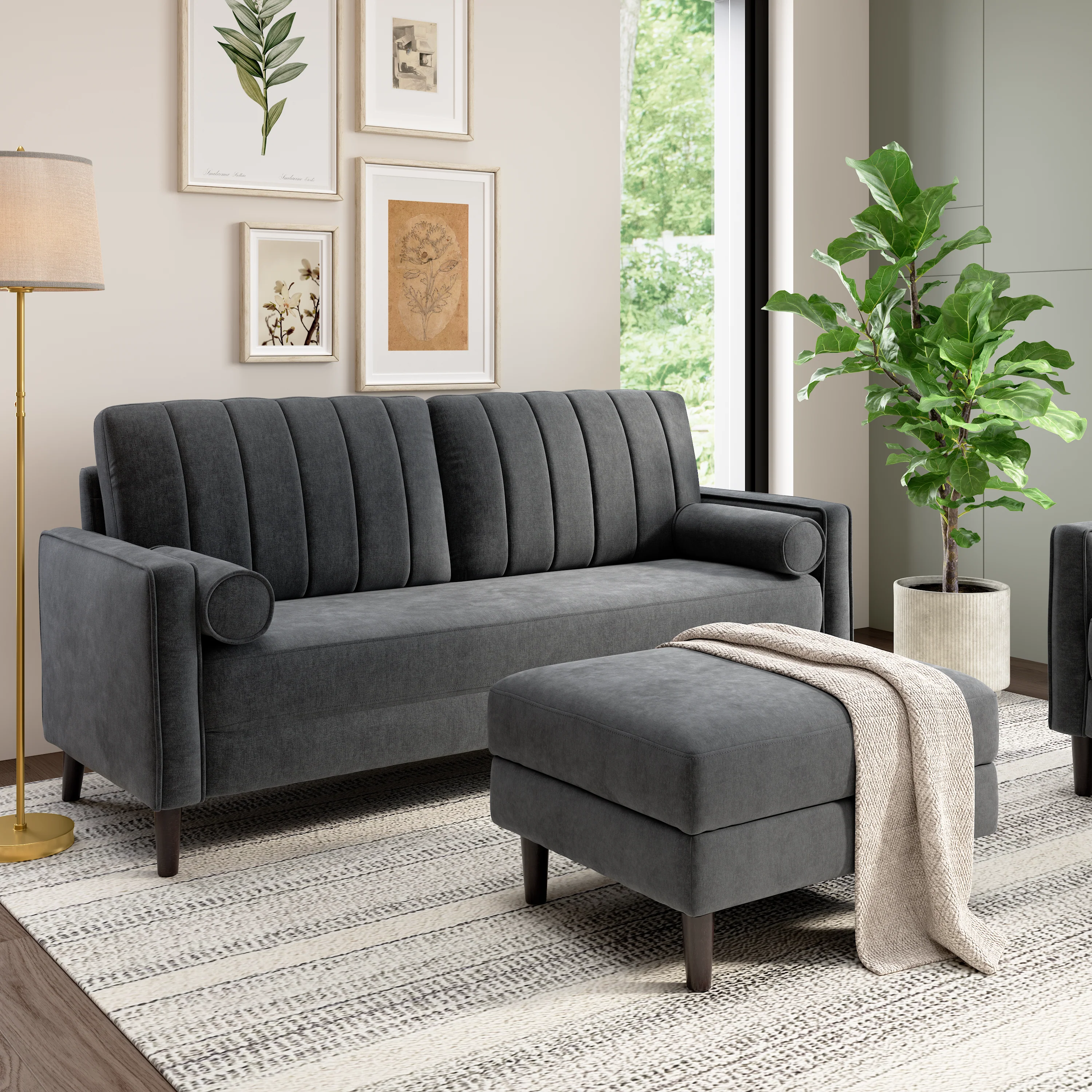 Bush Home Max 77W Sofa and Storage Ottoman