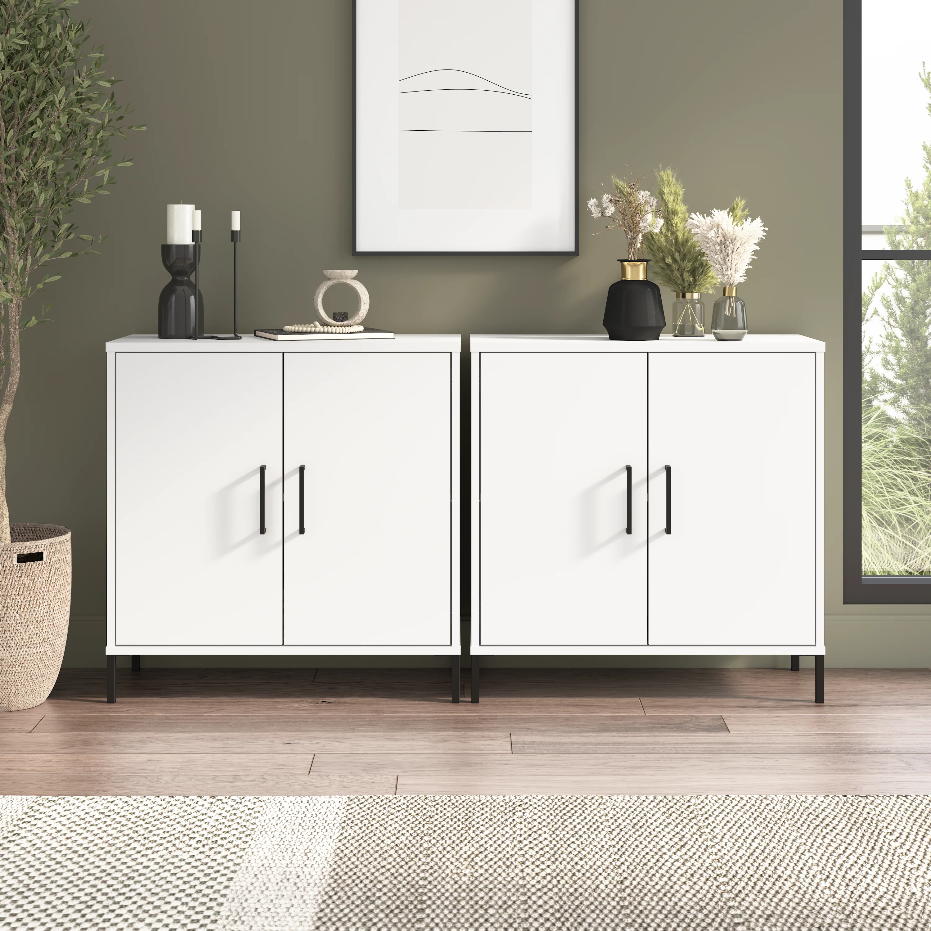 Soho Low Storage Cabinet with Doors - Set of 2